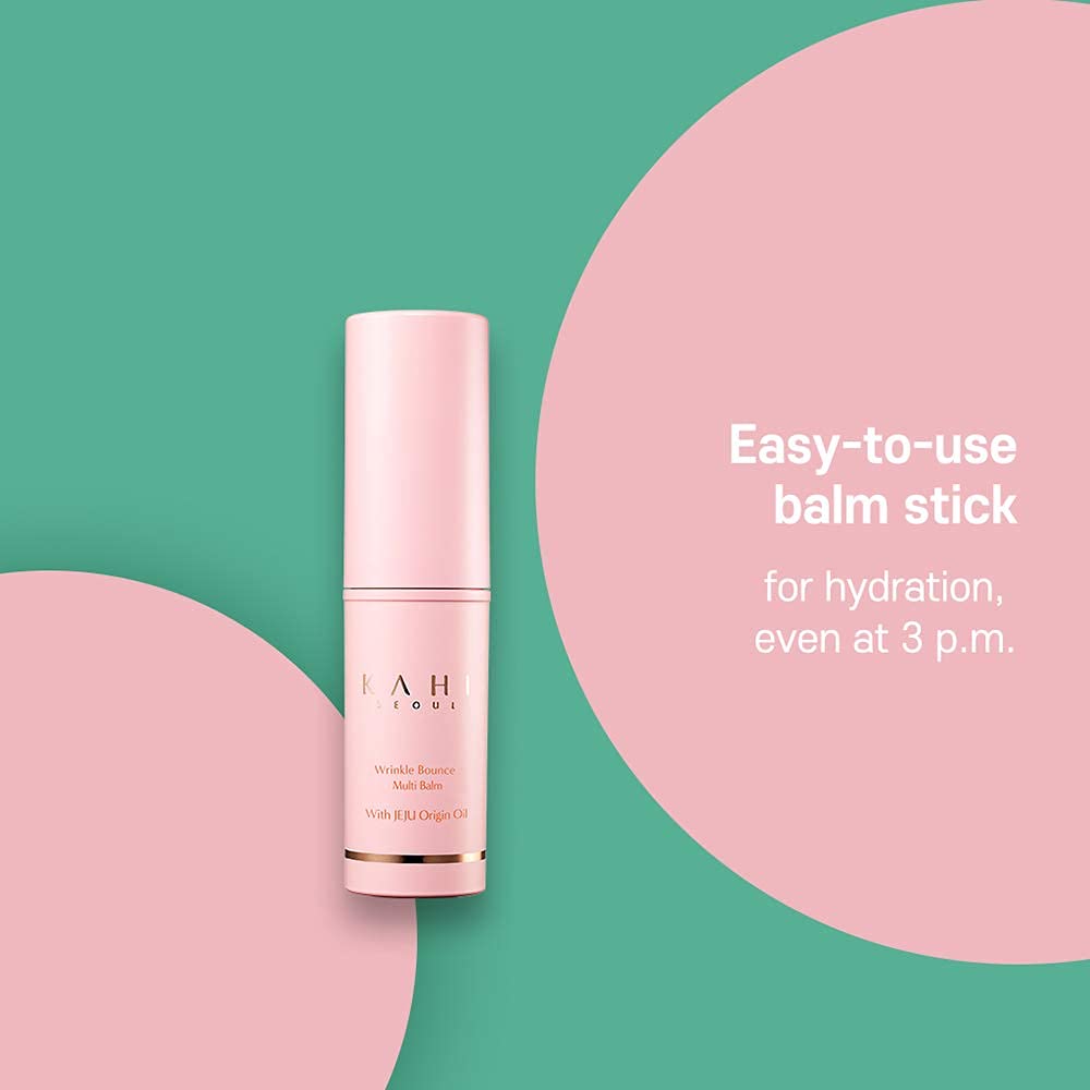 KAHI Wrinkle Bounce Multi Balm Stick | PDRN Collagen Wrinkle Stick | Korean Skin Care |All-in-One Hydrating Lip Balm Eye Cream Neck Cream Make Up Base & Face Mist Moisture Balm