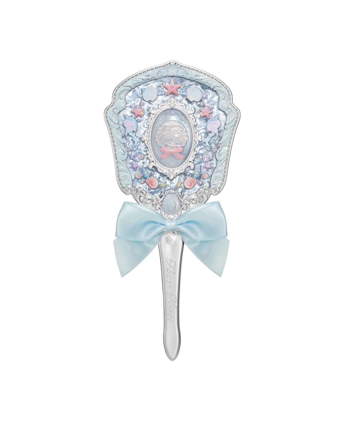 Flower Knows Strawberry Rococo Hand Mirror,Vintage Portable Princess Handheld Mirror,Fancy & Pretty with Long Handle,Gift for Girls(Soft Pink)