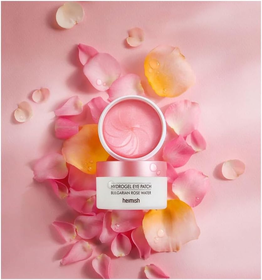 Heimish Bulgarian Rose Water Hydrogel Eye Patch – 60 Under Eye Gel Patches for Brightening, Hydration & Anti-Aging – Niacinamide, Adenosine, Korean Skincare