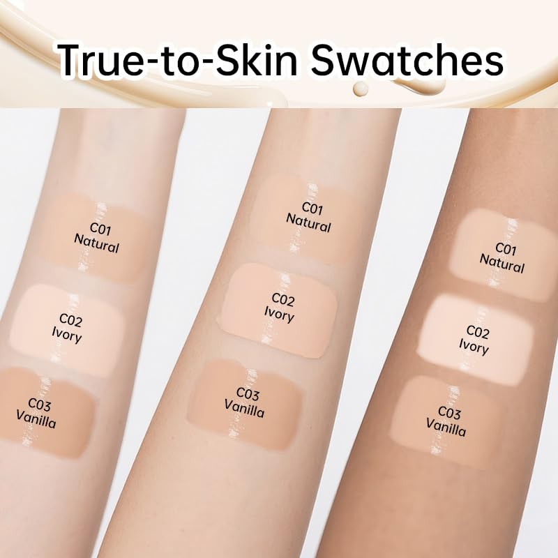 CATKIN Phoenix Cushion Foundation Buildable Coverage Anti-Aging Makeup, Sheer Finish, Refill Included, Natural Beige 0.46 Oz x 2 (Natural Coverage (Light Beige)