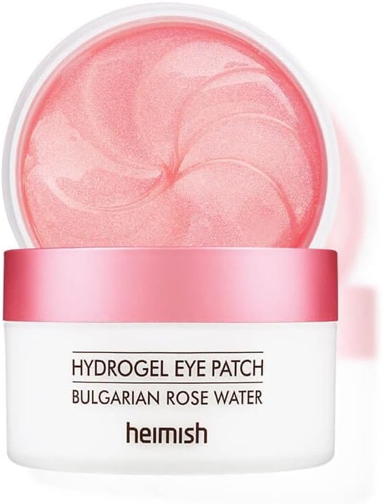 Heimish Bulgarian Rose Water Hydrogel Eye Patch – 60 Under Eye Gel Patches for Brightening, Hydration & Anti-Aging – Niacinamide, Adenosine, Korean Skincare