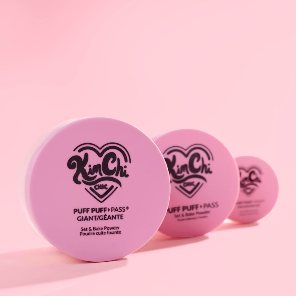 Kimchi Chic Beauty Puff Puff Pass Set and Bake Setting Powder for Makeup, Extra Fluffy Loose Face Powder Poof, Soft Natural Face Makeup for Uneven Skin Tone, 03 Translucent