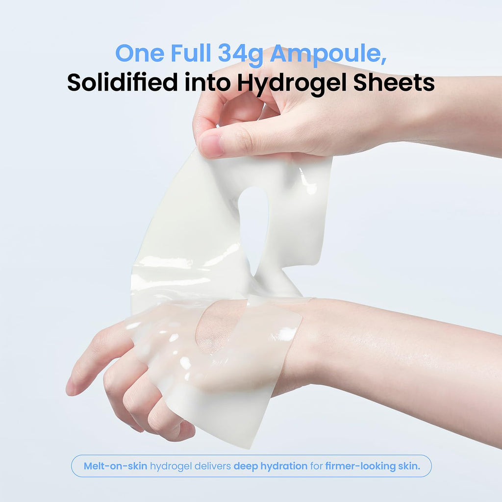 caraseoul Glowganic Pro Collagen Face Mask, Hydrogel Korean Face Mask with Niacinamide & Adenosin, Radiance Boost, Hydrating Overnight Sleep Mask, Vegan, Korean Skin Care [1.19oz (34g) x 4ea]