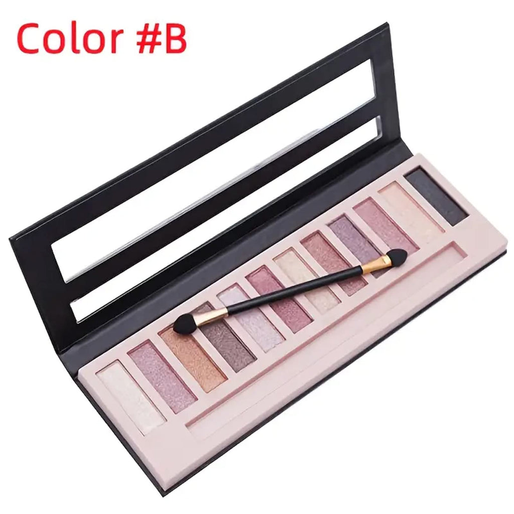 12 Colors Makeup Nude Colors Eyeshadow Palette Natural Nude Matte Shimmer Glitter Pigment Eye Shadow Pallete Set Waterproof Smokey Professional Beauty Makeup Kit (Matte Color A)