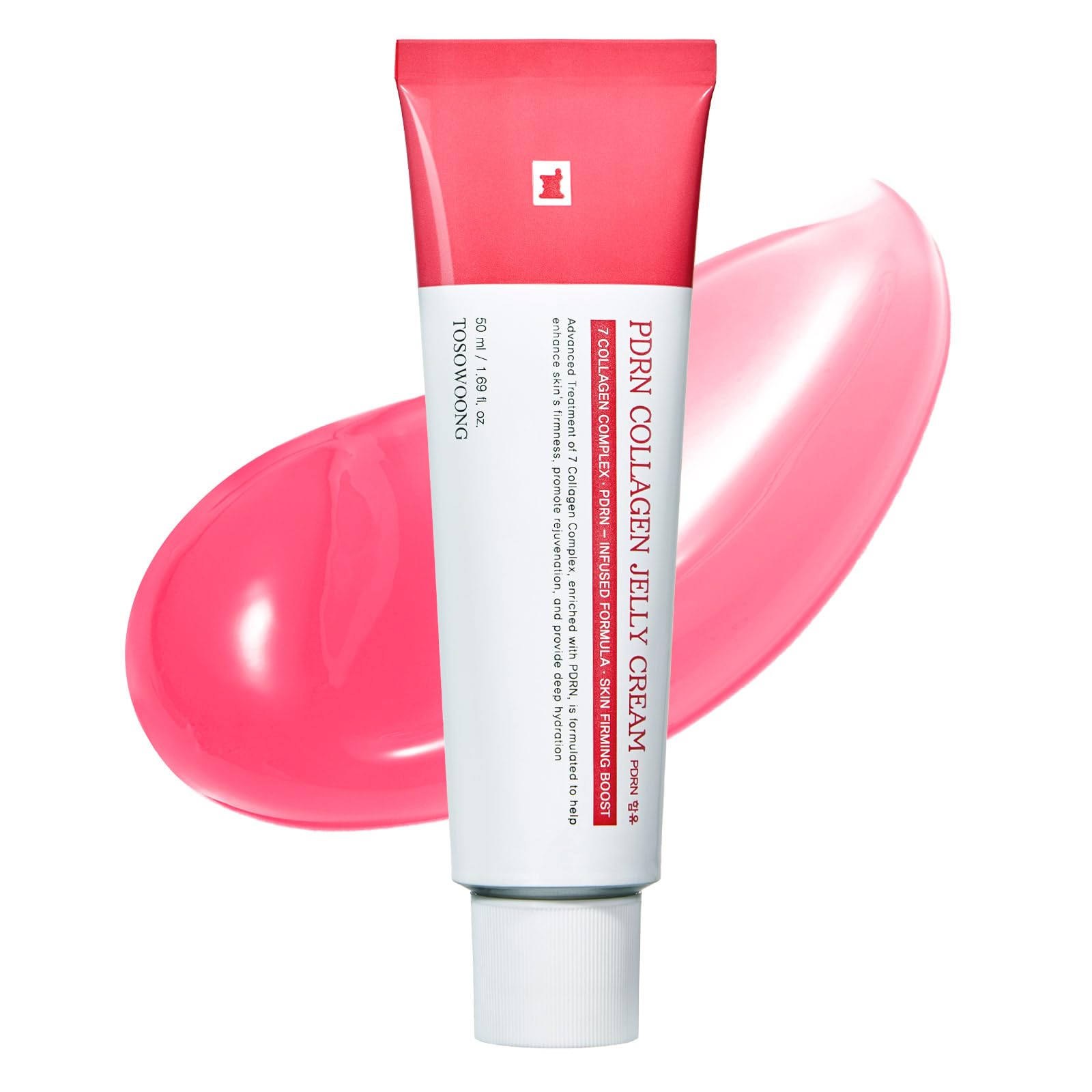 TOSOWOONG PDRN Collagen Jelly Cream, 5,000ppm Salmon DNA PDRN, Niacinamide, Hydrolyzed Collagen, Glow, Hydrating, Firming, Uneven Skin Tone, No artificial color, Korean Skin Care, 50ml, 1.69 fl.oz.