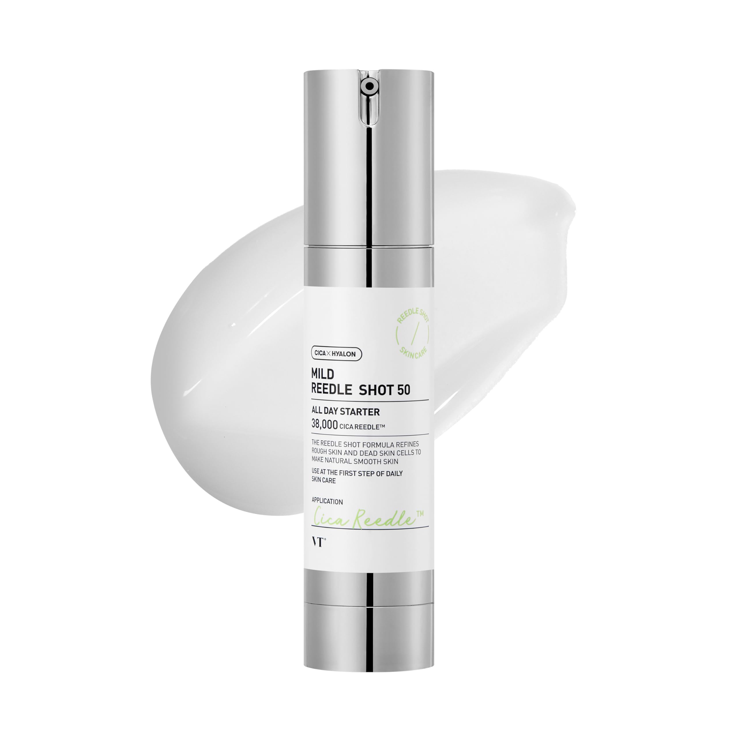 VT COSMETICS CICA Reedle Shot 100, Spicule Microneedling Serum for Pore Care & Exfoliation, Exosome, Centella Asiatica for Glass Skin, Skin Texture, Korean Liquid Skin Booster (1.69 Fl Oz / 50ml)