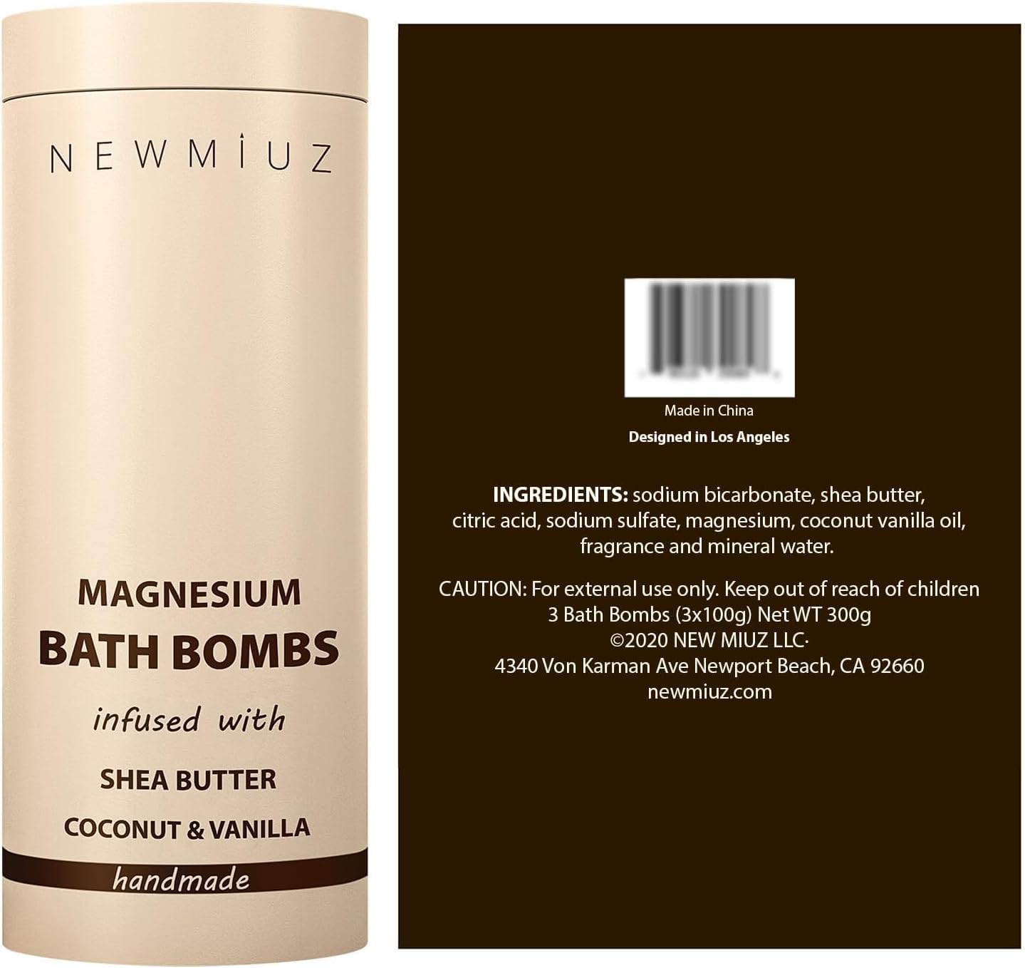 Magnesium Bath Bombs Post Workout Recovery Sore Muscles Tension Epsom Salt Bath Infused with Vanilla SheaButter Coconut Perfect Stocking Stuffers Gift