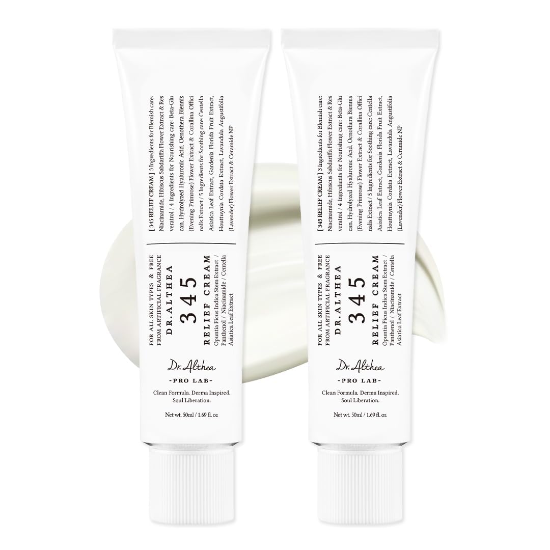 Dr.Althea 345 Relief Cream | Moisturizer for Soothing Recovery and Blemish Care with PDRN & Niacinamide | Korean Vegan Skin Care for All Skin Types, 1.69 Fl Oz (Ver.2 - Pack of 1)