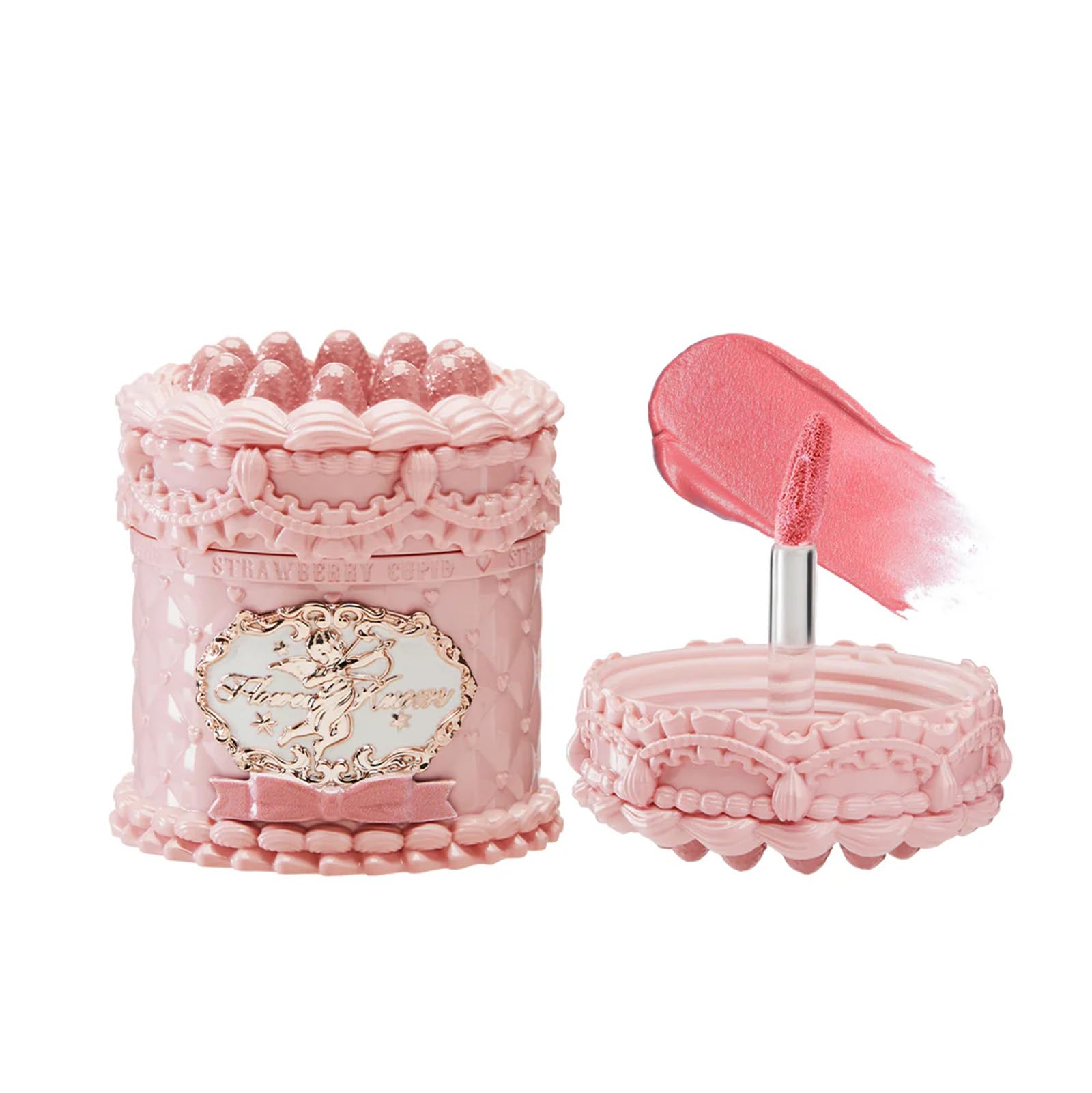 Flower Knows Strawberry Cupid Cake Lip Cream,Velvety-Smooth Matte Liquid