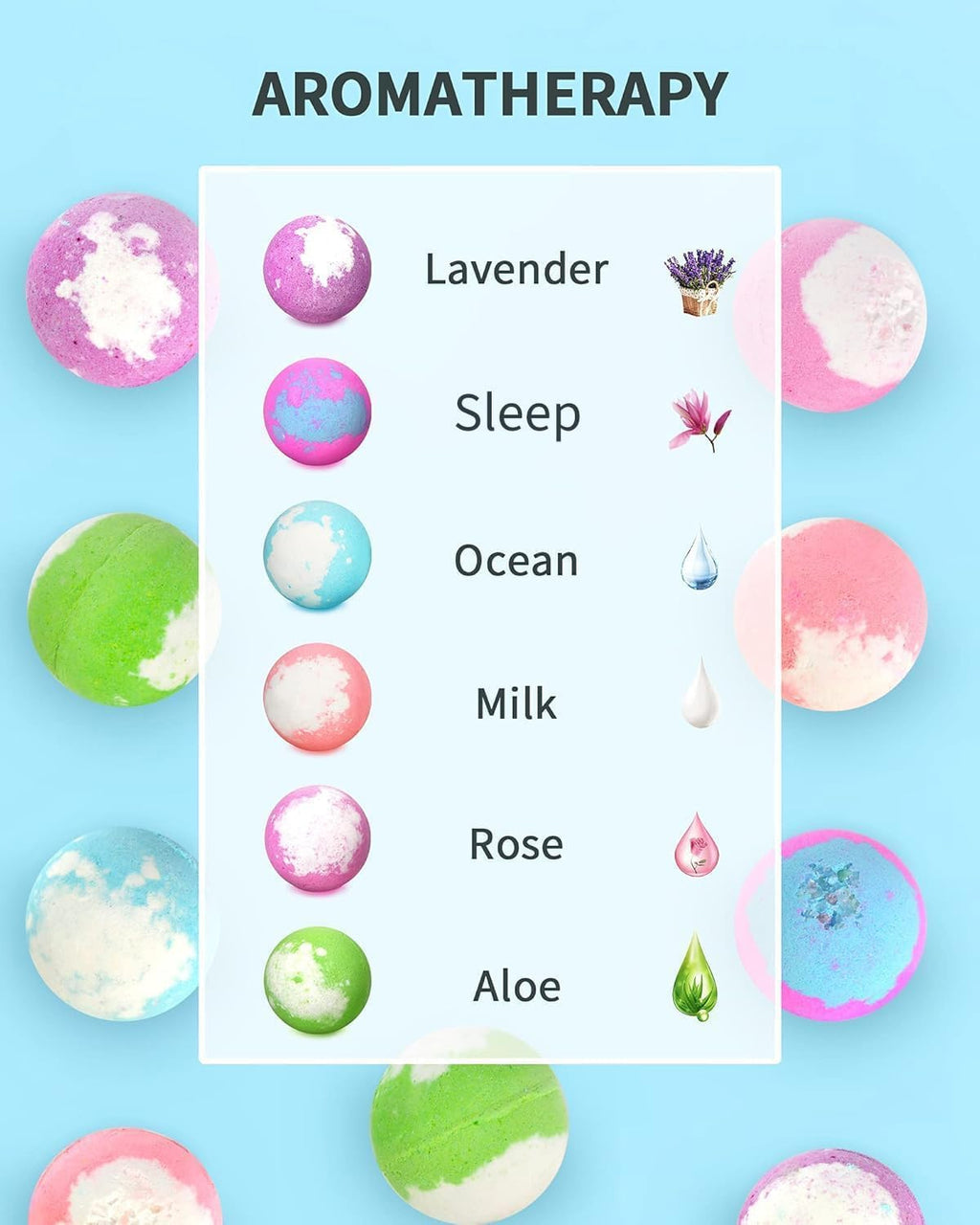 Light Up Bath Bombs with Surprise Inside,Natural Bath Bombs Gift Set 6 with Essential Oils,Magnesium Bath Bombs for Women Relaxing Spa Bath Skin Moisturize Gifts for Women