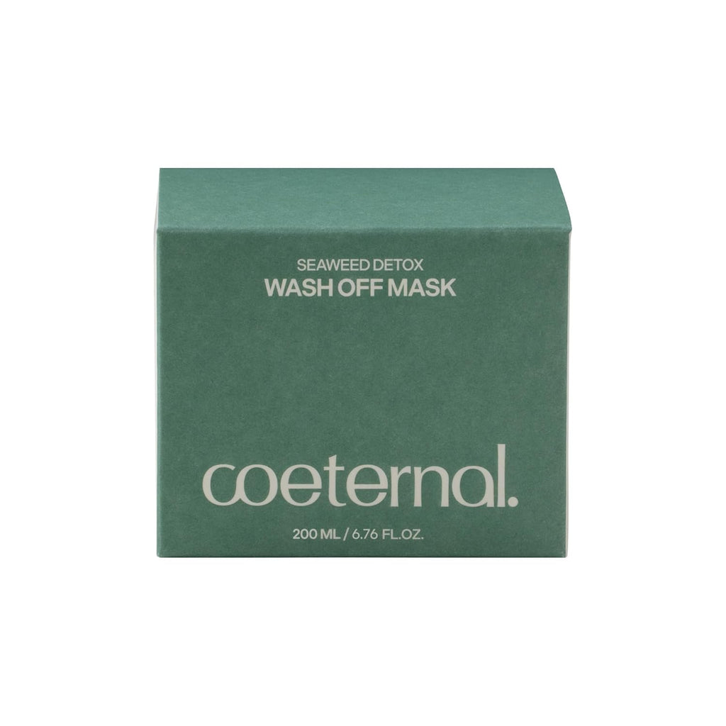 Seaweed Detox Wash Off Mask, Cooling Korean Clay Mask with Bentonite, Kaolin, Glycerin & Seaweed Extracts for Pore Minimizing, Deep Cleansing, Non-Drying Mud Mask, 200ml / 6.76 fl.oz.