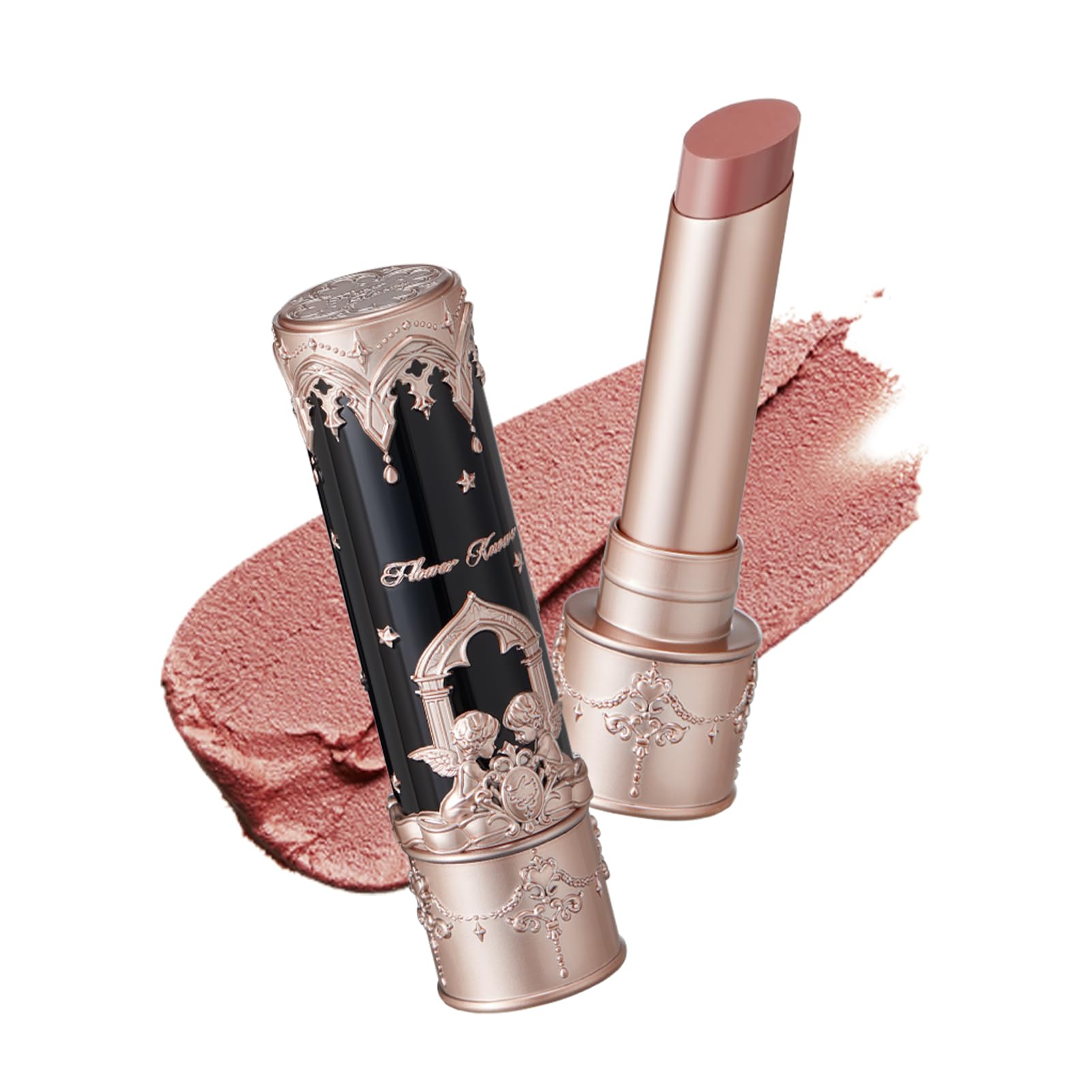 Flower Knows Little Angel Matte Lipstick,Super Soft & Ultra Silky Lip Mud Stick,Long Lasting & Moisturizing Vegan Lip Makeup for Girls&Women,Velvety Brown Finish(C09 Dark Angel)