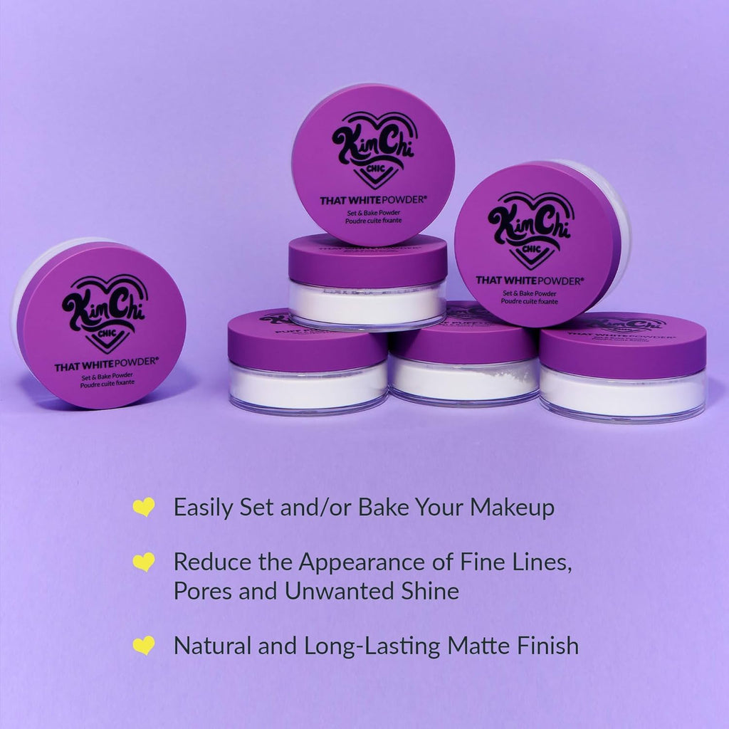 Kimchi Chic Beauty Puff Puff Pass Set and Bake Setting Powder for Makeup, Extra Fluffy Loose Face Powder Poof, Soft Natural Face Makeup for Uneven Skin Tone, 03 Translucent