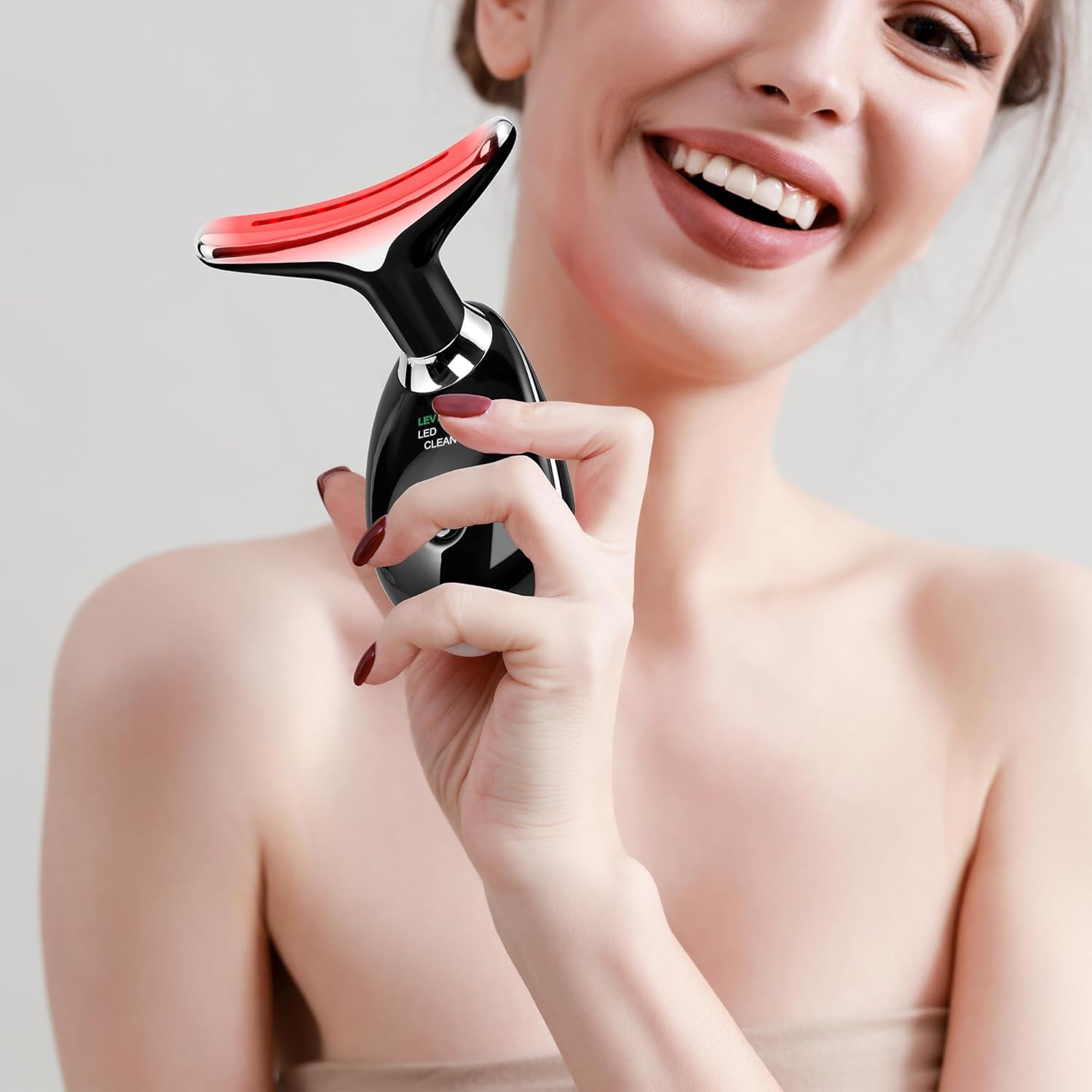 Facial Massager Face and Neck, Face 𝖲 culpting Wand Tool with 7 Color - Birthday, Christmas, Mothers Day, Valentines Day Gifts for Her Women Mom Best Friend Wife Teacher (White)