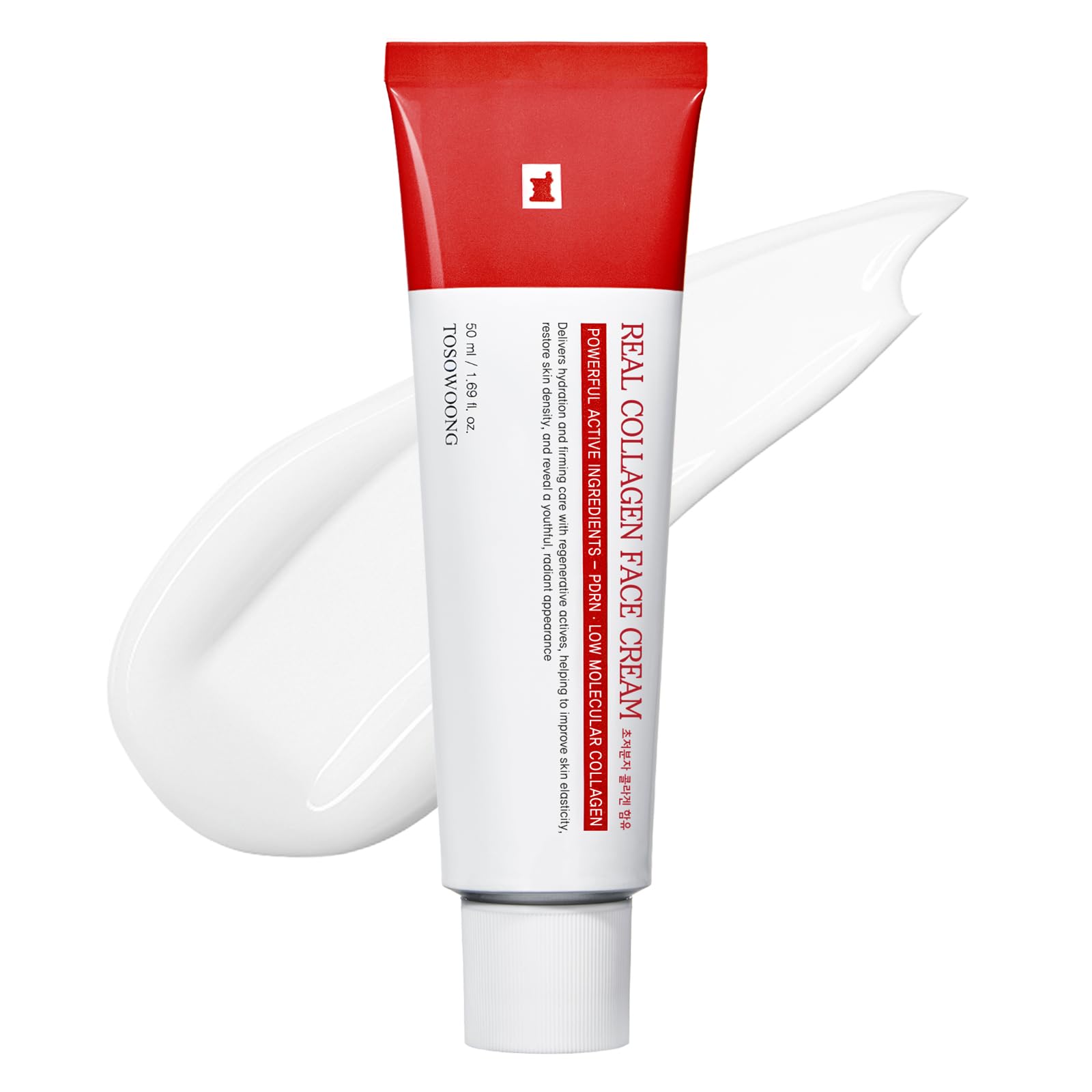 TOSOWOONG PDRN Collagen Jelly Cream, 5,000ppm Salmon DNA PDRN, Niacinamide, Hydrolyzed Collagen, Glow, Hydrating, Firming, Uneven Skin Tone, No artificial color, Korean Skin Care, 50ml, 1.69 fl.oz.