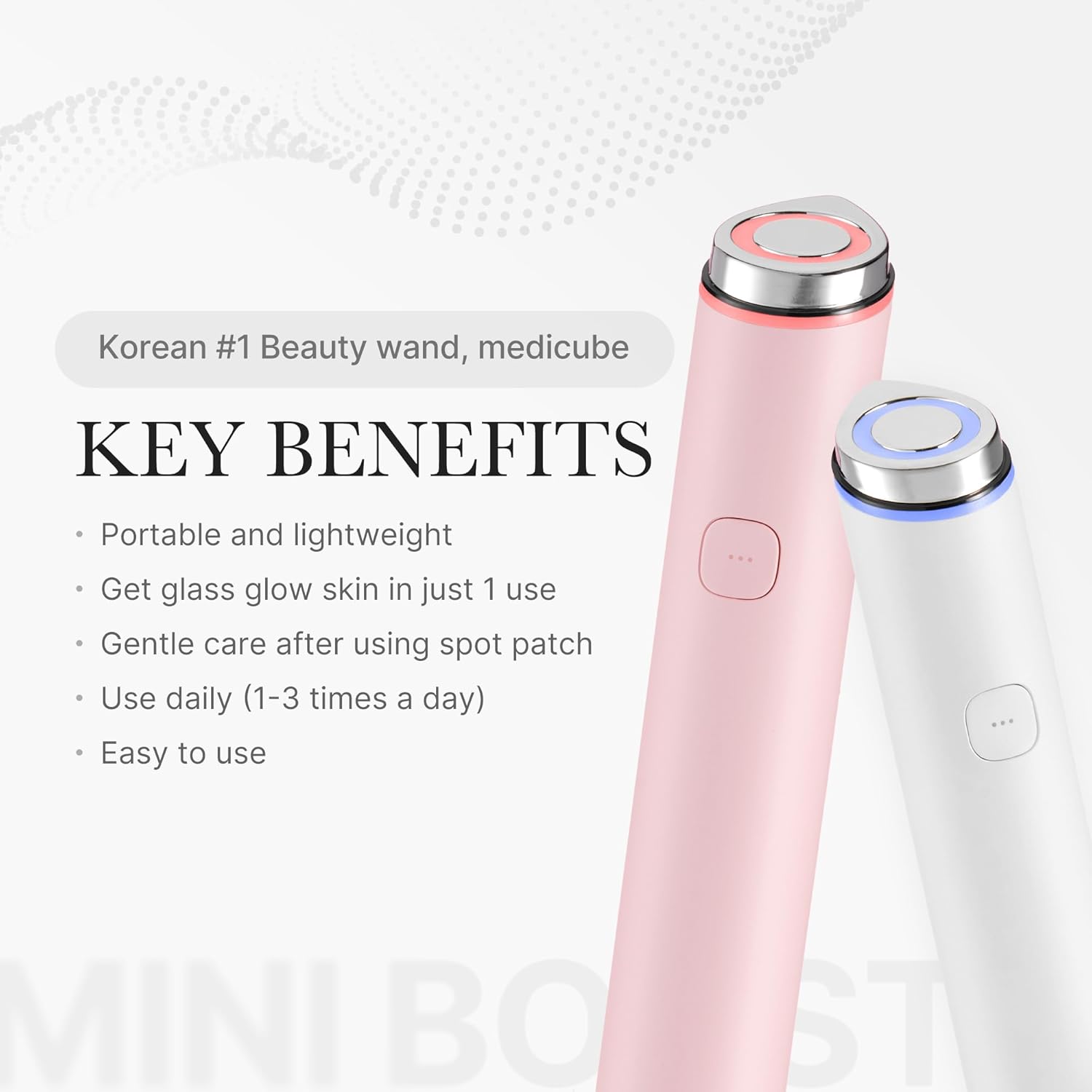 medicube Mini Booster Pro White | Affordable at-Home Facial Device for Beginners - Portable Glow Booster for Glass Skin, Boosting Skin Care Absorption, Skincare for Teens, Korean Skin Care