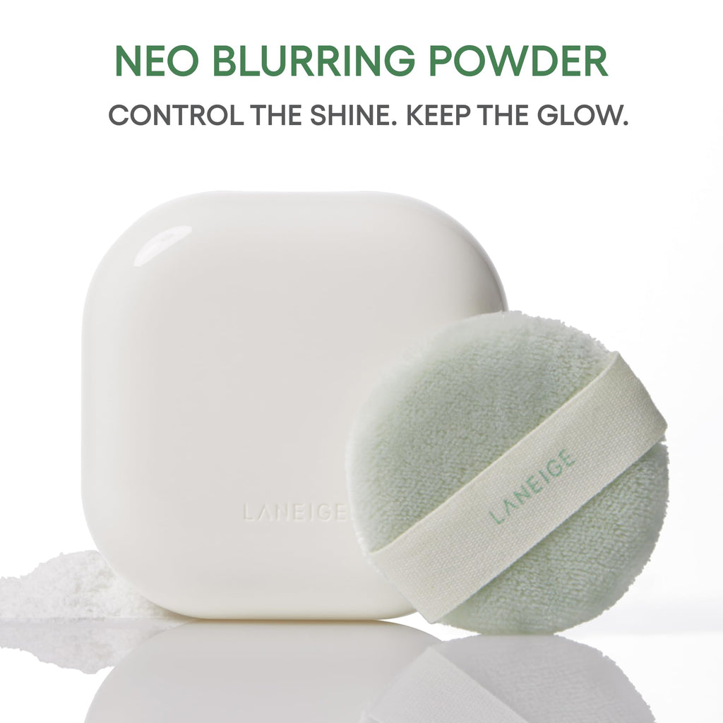 LANEIGE Neo Blurring Powder: Korean Oil-Control Compact with Pore Blurring, Smoothing Finish & Travel-Friendly, No-Spill Packaging