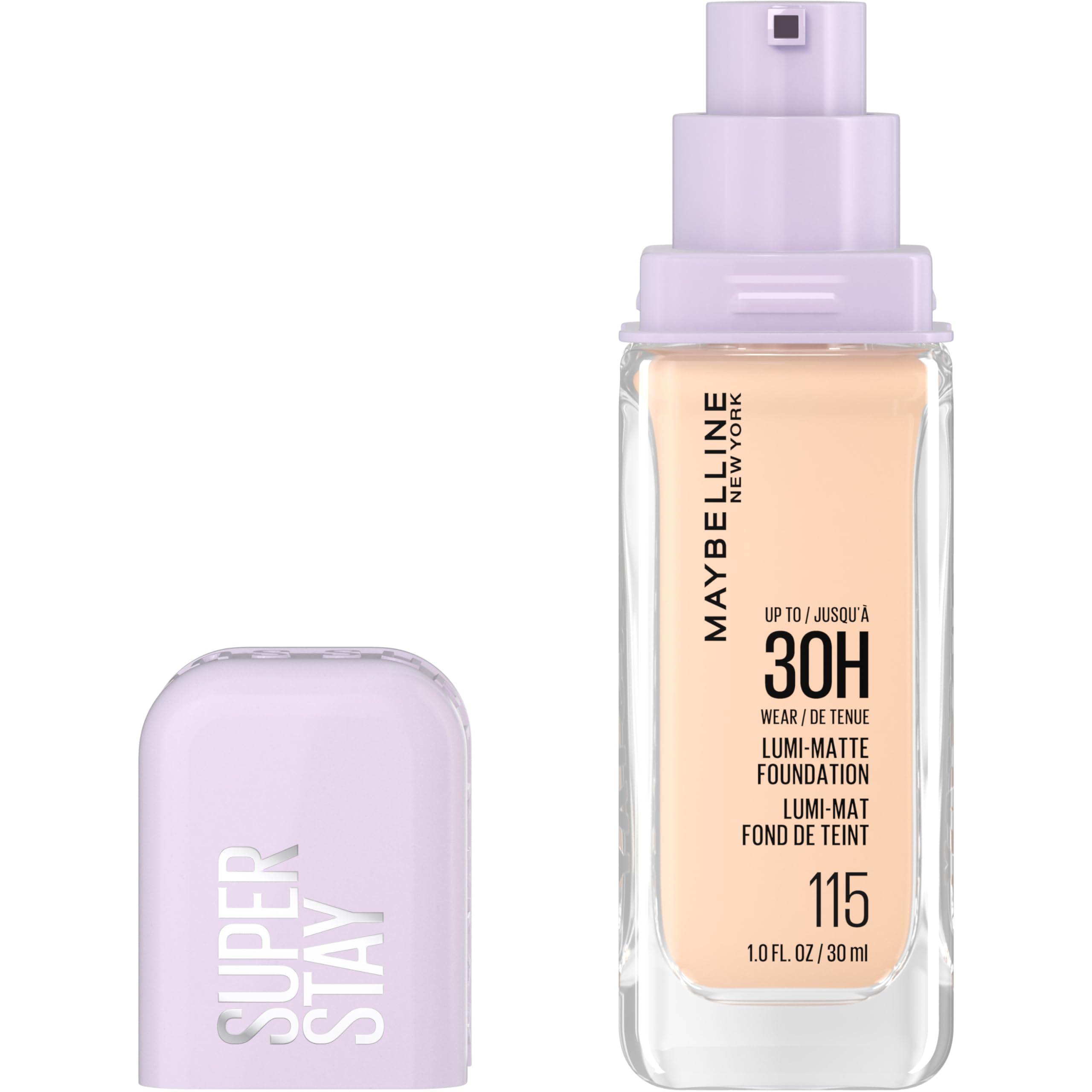 Maybelline New York Super Stay Lumi Matte Foundation, Up to 30H Wear, Luminous Matte, Buildable Coverage, Amino Acids, 112, 30 ml