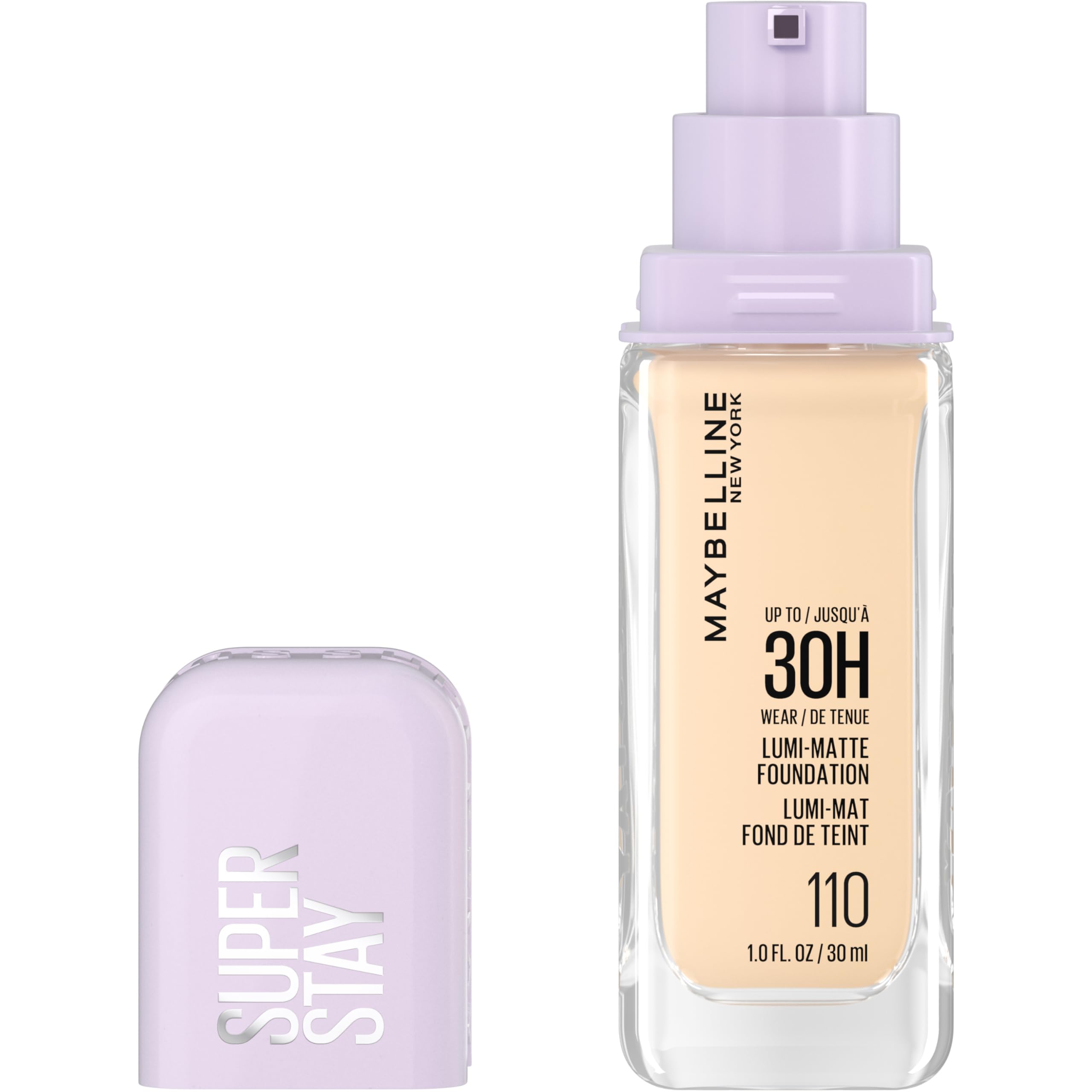 Maybelline New York Super Stay Lumi Matte Foundation, Up to 30H Wear, Luminous Matte, Buildable Coverage, Amino Acids, 112, 30 ml
