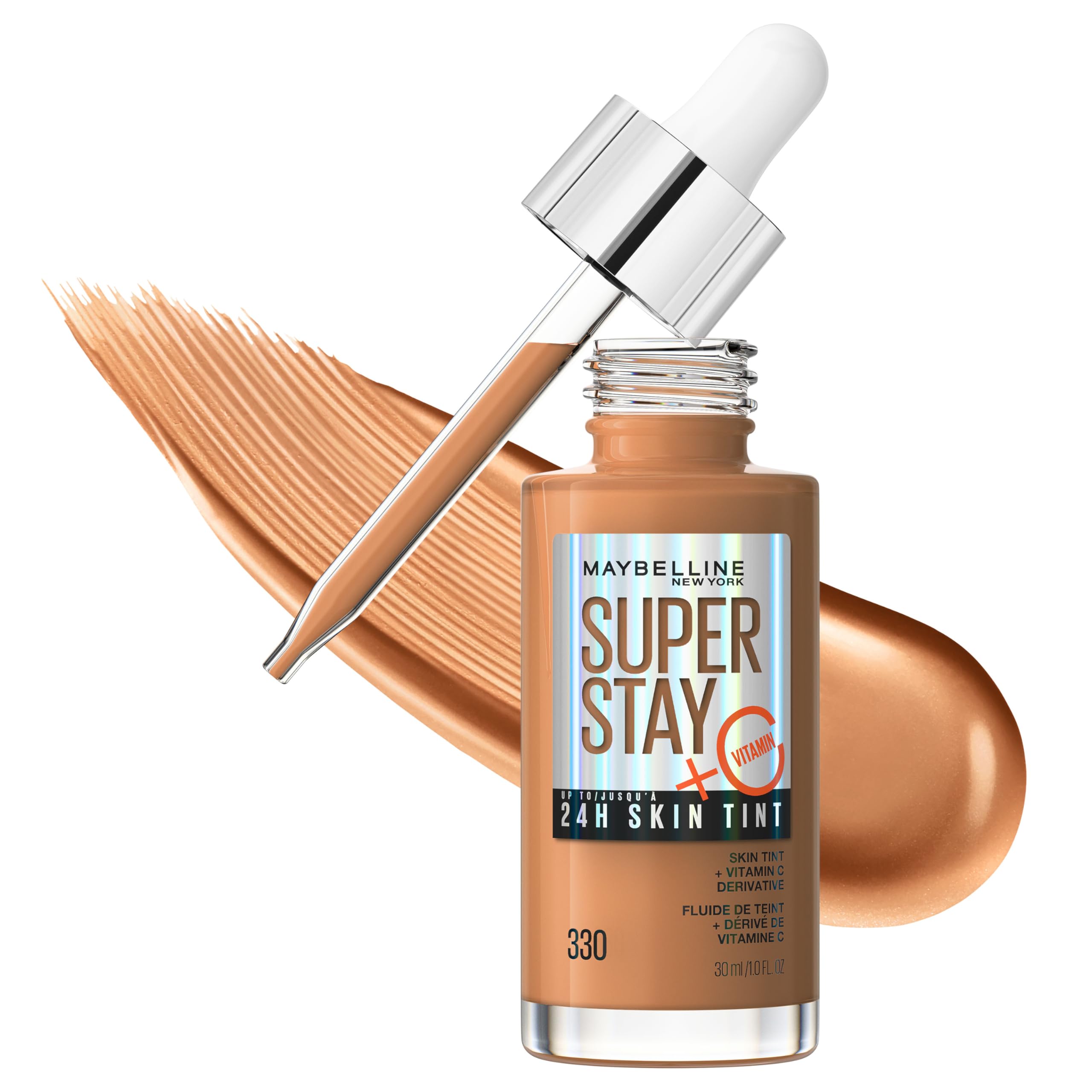 Maybelline New York Super Stay Up To 24H Tint Foundation, Bright Skin-Like Coverage, Infused with Vitamin C, Brightens Skin Instantly and Overtime, Shade: 120, 30 ml