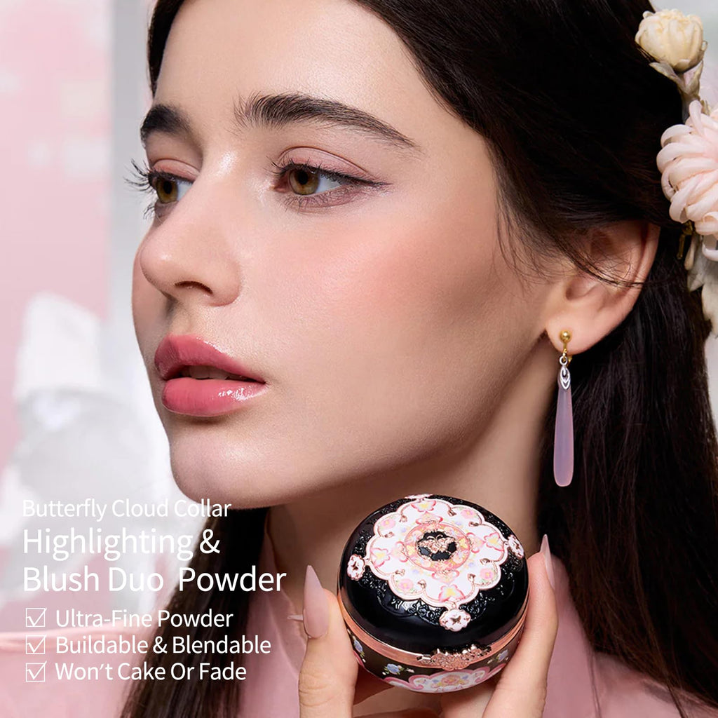 Flower Knows Butterfly Cloud Collar Rouge Box Highlighting & Blush Duo Powder