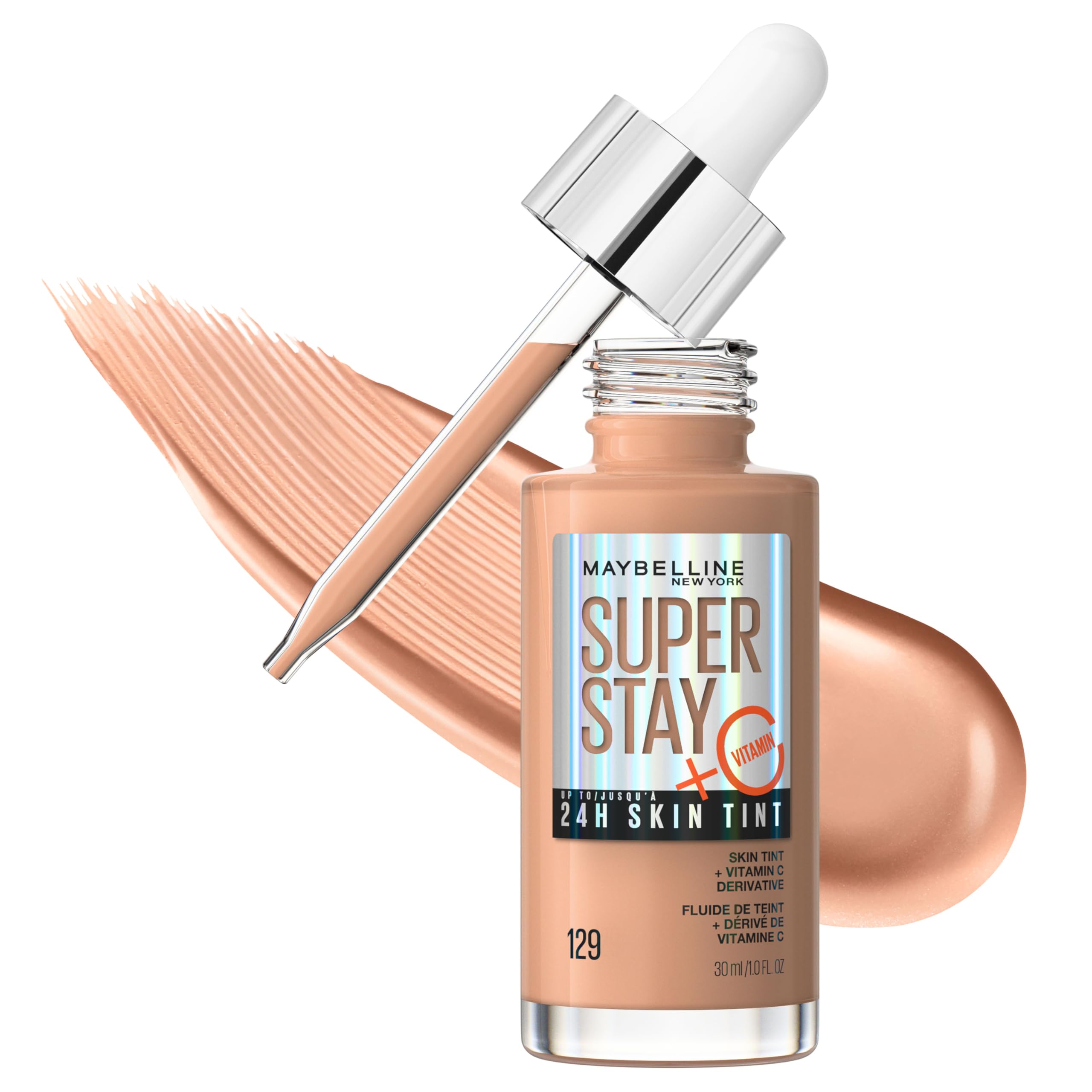 Maybelline New York Super Stay Up To 24H Tint Foundation, Bright Skin-Like Coverage, Infused with Vitamin C, Brightens Skin Instantly and Overtime, Shade: 120, 30 ml