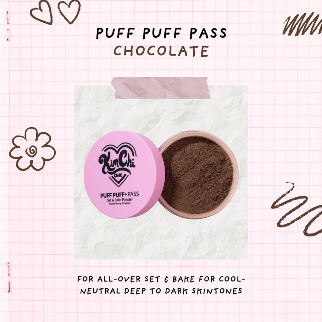 Kimchi Chic Beauty Puff Puff Pass Set and Bake Setting Powder for Makeup, Extra Fluffy Loose Face Powder Poof, Soft Natural Face Makeup for Uneven Skin Tone, 03 Translucent