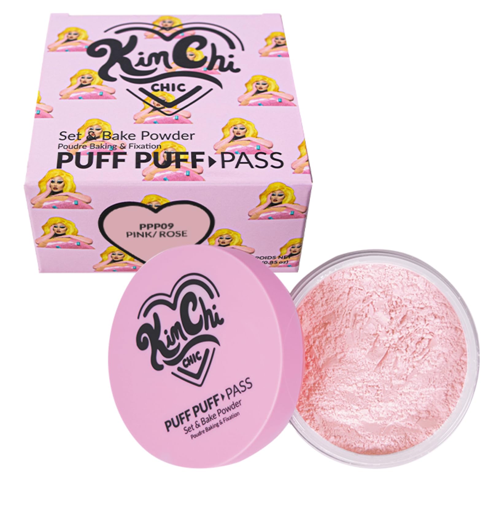 Kimchi Chic Beauty Puff Puff Pass Set and Bake Setting Powder for Makeup, Extra Fluffy Loose Face Powder Poof, Soft Natural Face Makeup for Uneven Skin Tone, 03 Translucent