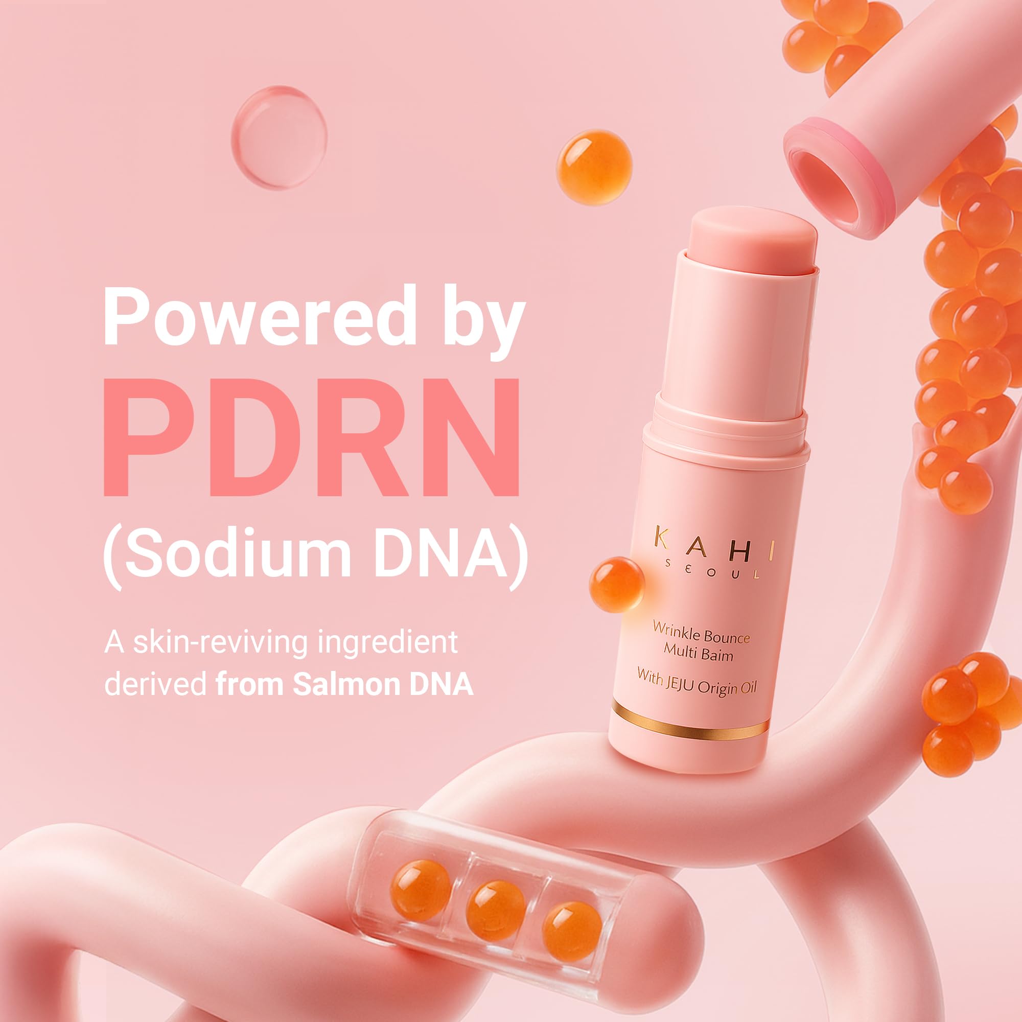 KAHI Wrinkle Bounce Multi Balm Stick | PDRN Collagen Wrinkle Stick | Korean Skin Care |All-in-One Hydrating Lip Balm Eye Cream Neck Cream Make Up Base & Face Mist Moisture Balm