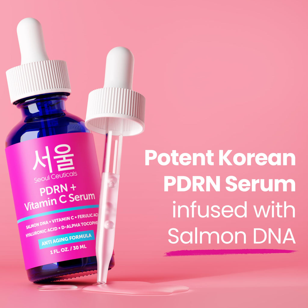 SeoulCeuticals PDRN Serum Salmon DNA Vitamin C Serum – Korean Skincare Anti Aging PDNR Skin Repair Booster – K Beauty Skin Care for Face 1oz