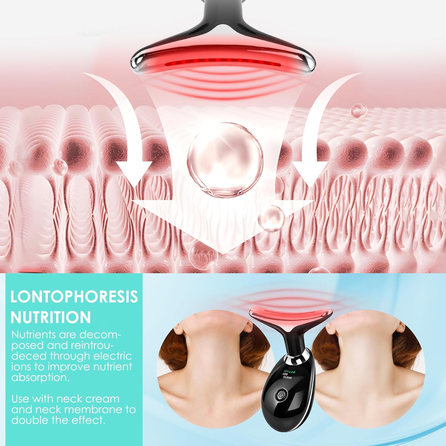 Facial Massager Face and Neck, Face 𝖲 culpting Wand Tool with 7 Color - Birthday, Christmas, Mothers Day, Valentines Day Gifts for Her Women Mom Best Friend Wife Teacher (White)