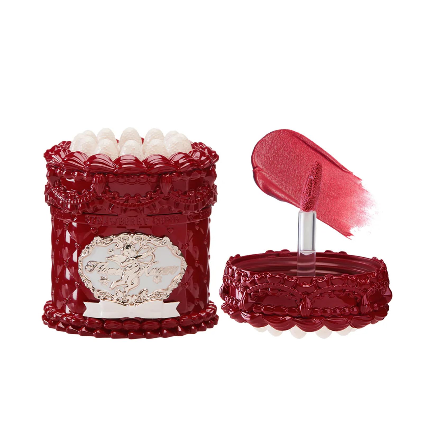 Flower Knows Strawberry Cupid Cake Lip Cream,Velvety-Smooth Matte Liquid