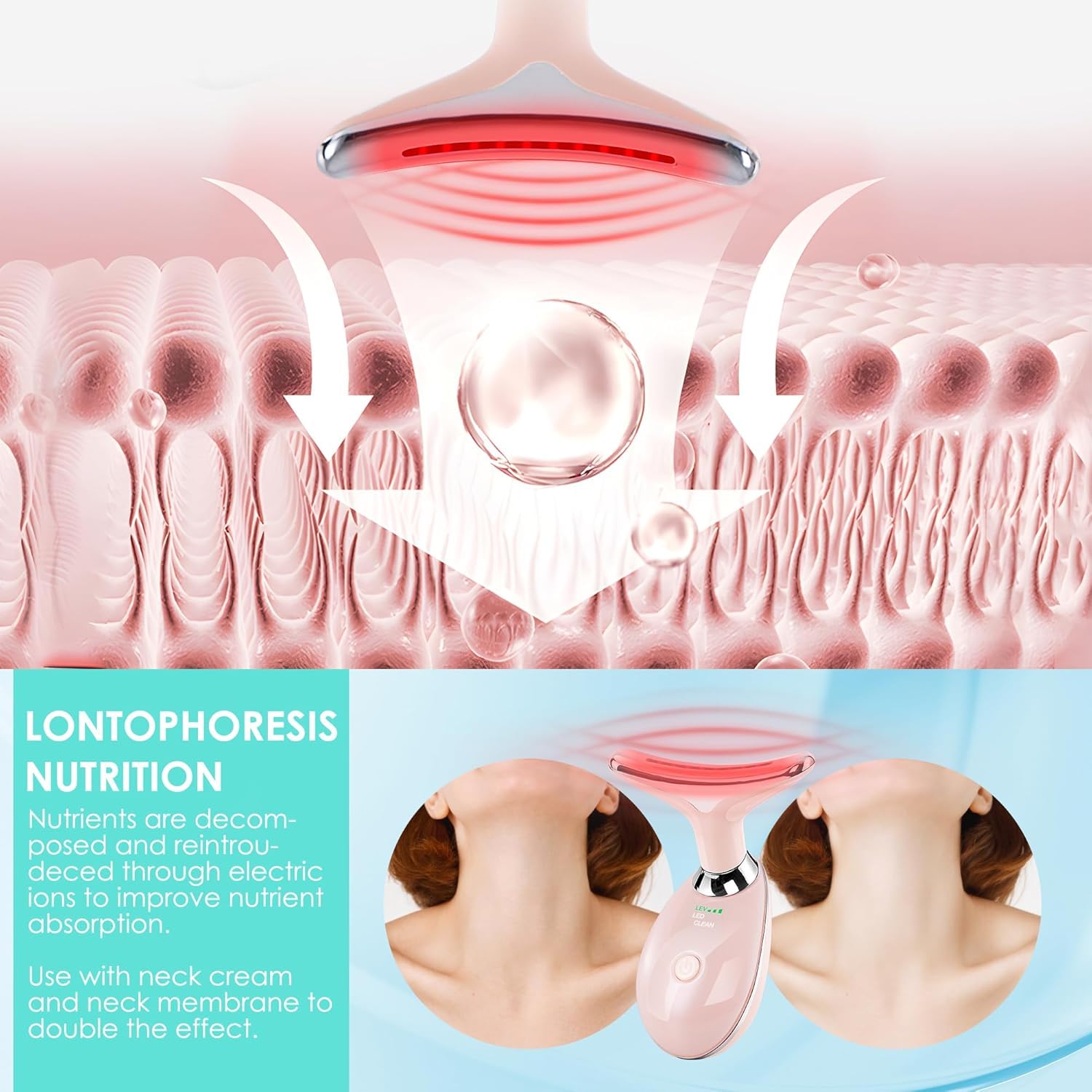 Facial Massager Face and Neck, Face 𝖲 culpting Wand Tool with 7 Color - Birthday, Christmas, Mothers Day, Valentines Day Gifts for Her Women Mom Best Friend Wife Teacher (White)