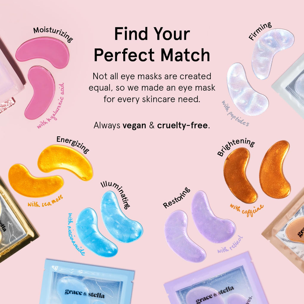 grace & stella Award Winning Under Eye Mask Reduce Dark Circles, Puffy Eyes, Undereye Bags, Wrinkles, Gel Under Eye Patches, Birthday Gifts for Women - Vegan - Thanksgiving Gifts (24 Pairs, Blue)