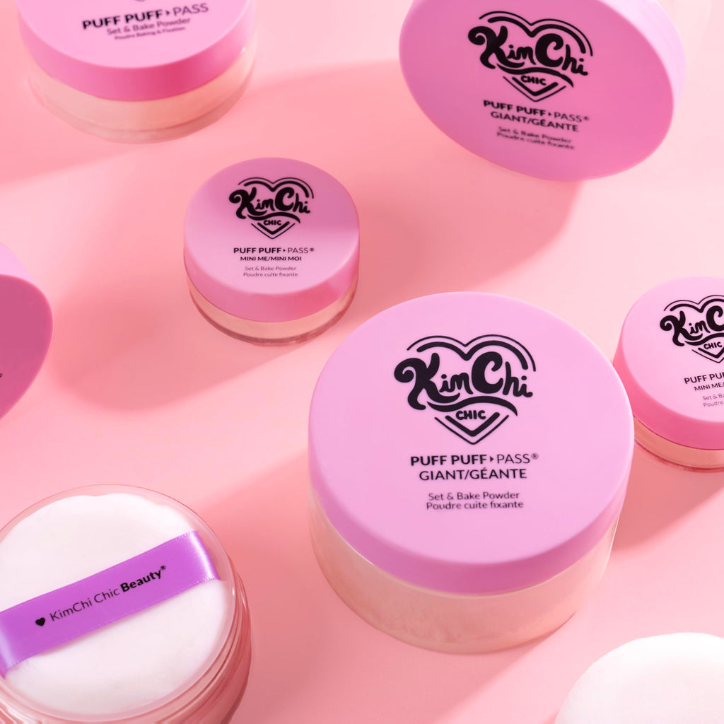 Kimchi Chic Beauty Puff Puff Pass Set and Bake Setting Powder for Makeup, Extra Fluffy Loose Face Powder Poof, Soft Natural Face Makeup for Uneven Skin Tone, 03 Translucent