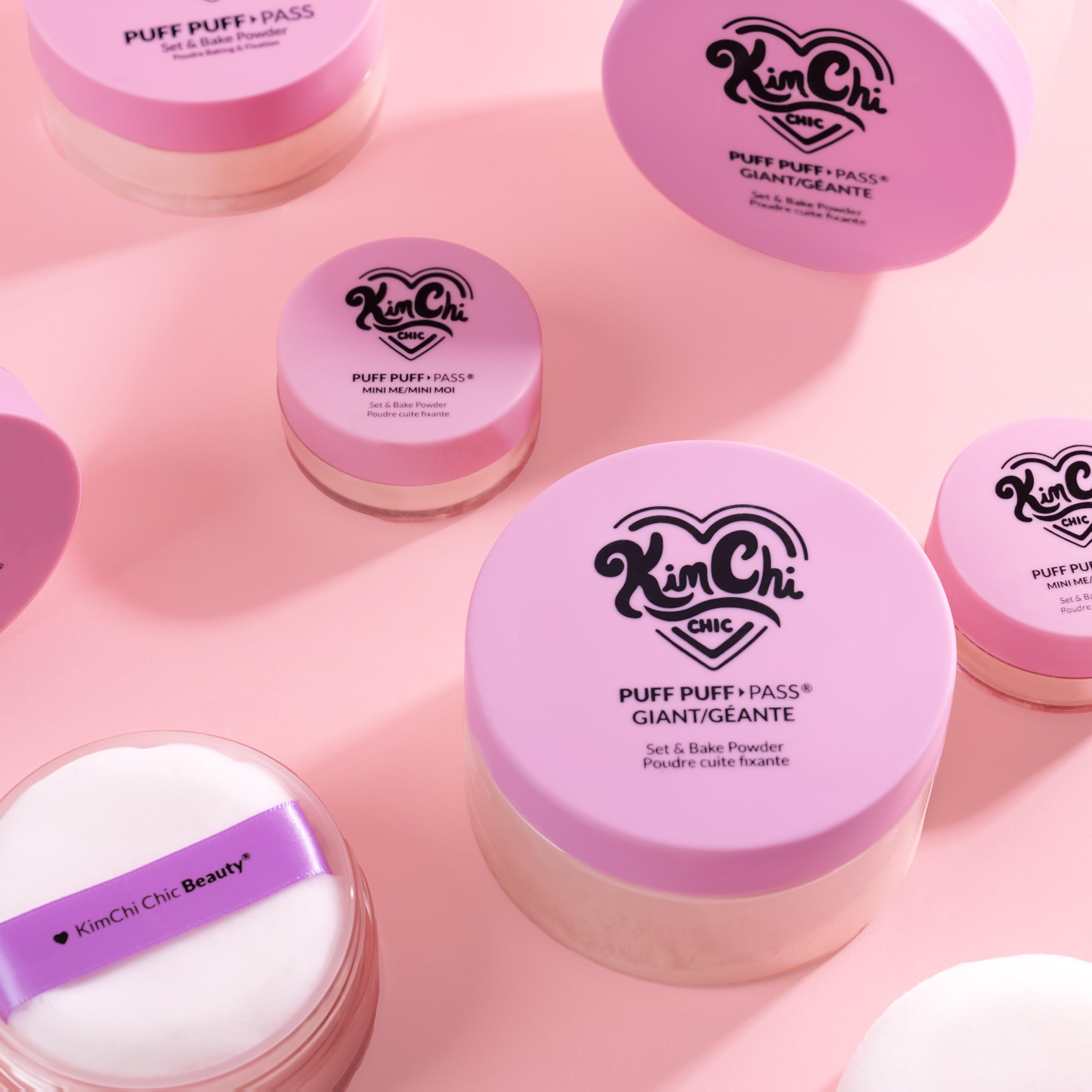 Kimchi Chic Beauty Puff Puff Pass Set and Bake Setting Powder for Makeup, Extra Fluffy Loose Face Powder Poof, Soft Natural Face Makeup for Uneven Skin Tone, 03 Translucent