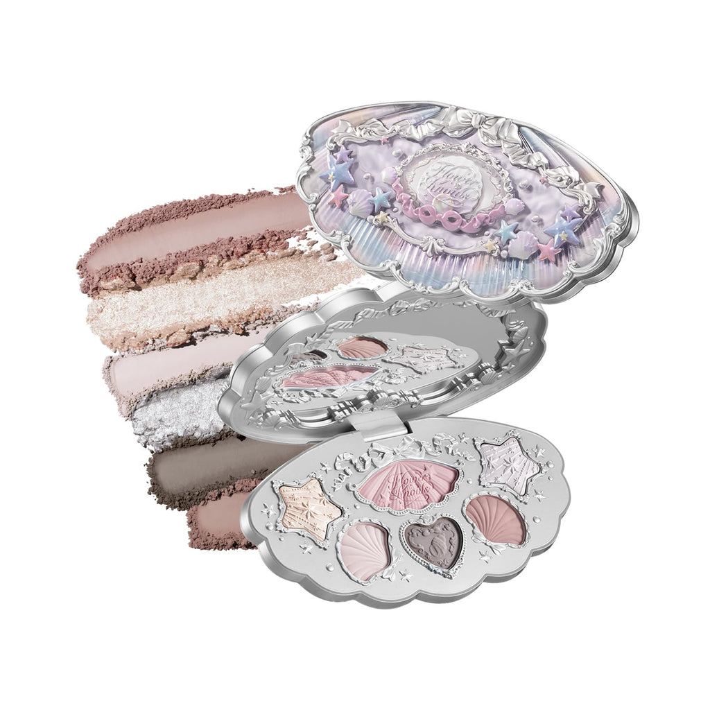 Flower Knows Shell's Jewel 6-Color Makeup Palette, Eyeshadow, Blush, Highlighting & Contour All-in-One