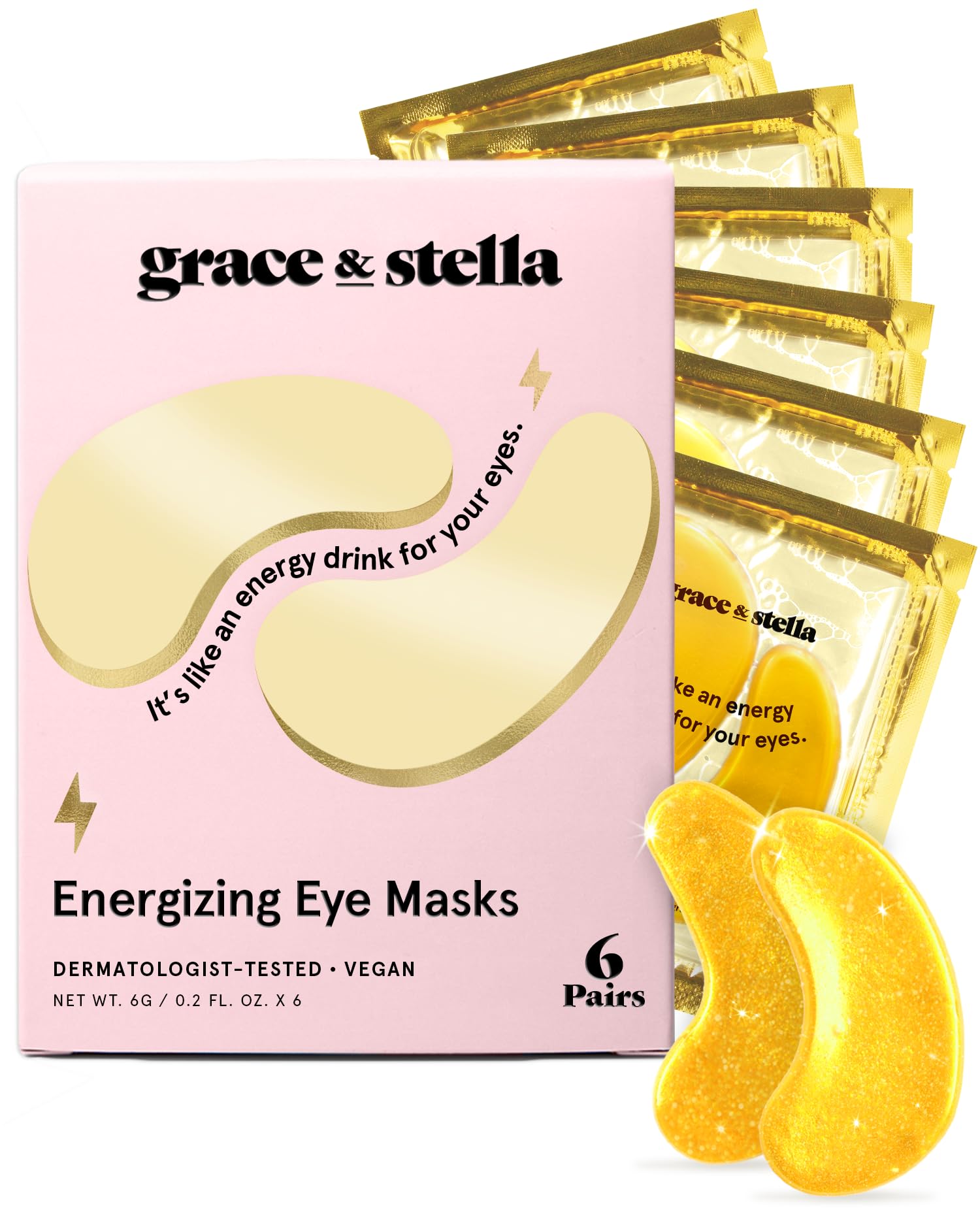 grace & stella Award Winning Under Eye Mask Reduce Dark Circles, Puffy Eyes, Undereye Bags, Wrinkles, Gel Under Eye Patches, Birthday Gifts for Women - Vegan - Thanksgiving Gifts (24 Pairs, Blue)