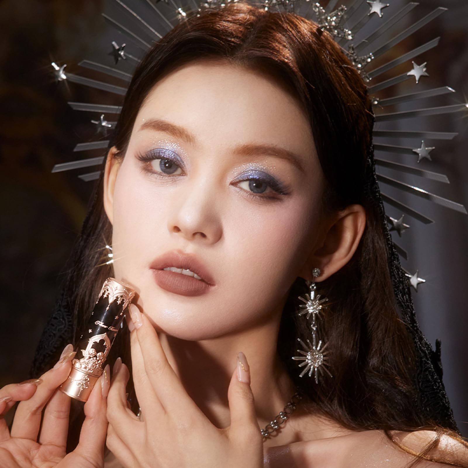 Flower Knows Little Angel Matte Lipstick,Super Soft & Ultra Silky Lip Mud Stick,Long Lasting & Moisturizing Vegan Lip Makeup for Girls&Women,Velvety Brown Finish(C09 Dark Angel)