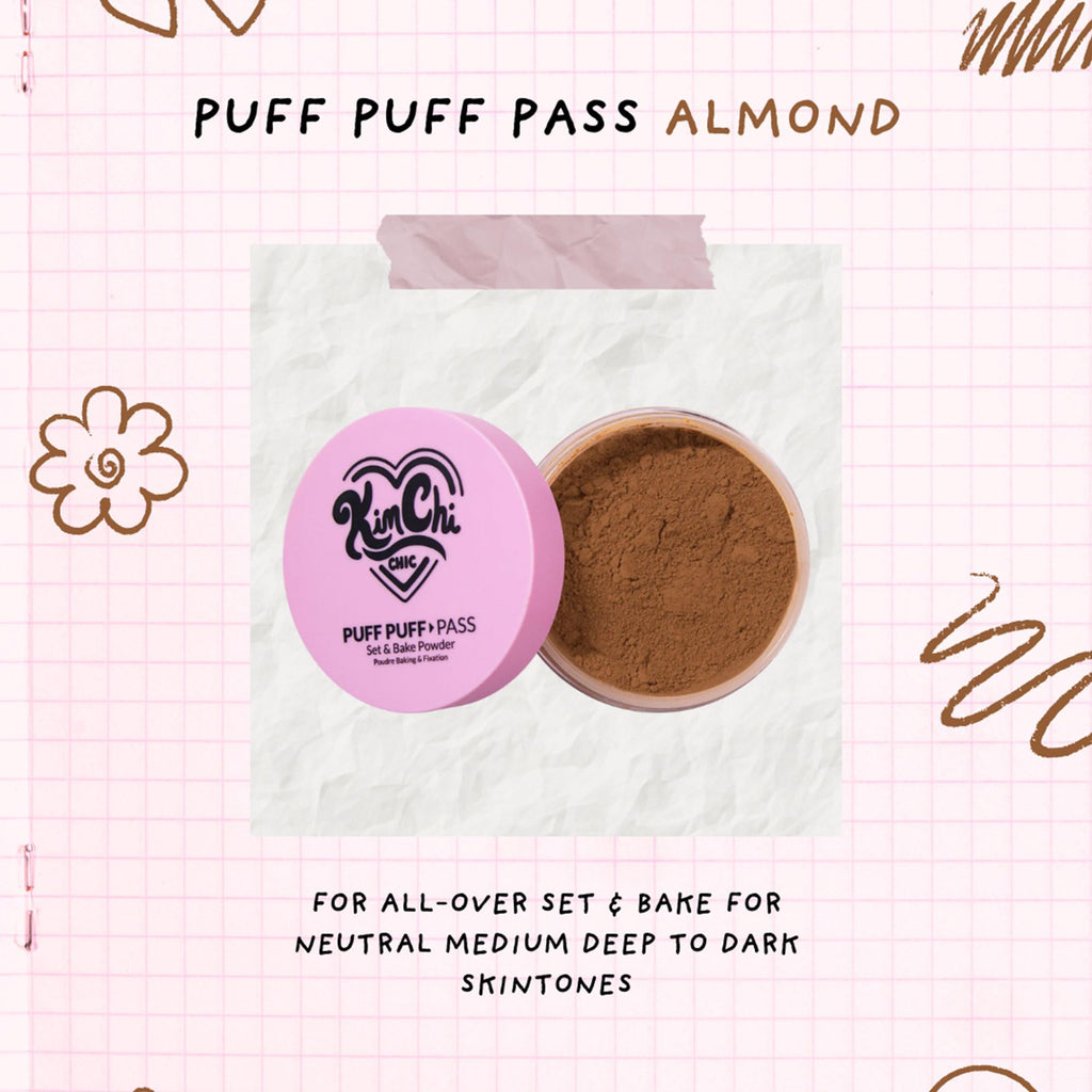 Kimchi Chic Beauty Puff Puff Pass Set and Bake Setting Powder for Makeup, Extra Fluffy Loose Face Powder Poof, Soft Natural Face Makeup for Uneven Skin Tone, 03 Translucent