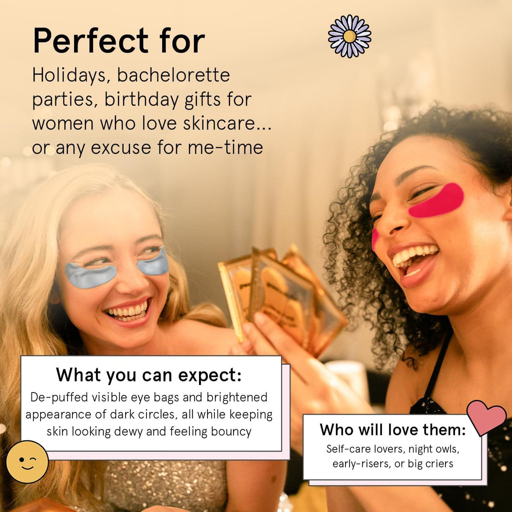 grace & stella Award Winning Under Eye Mask Reduce Dark Circles, Puffy Eyes, Undereye Bags, Wrinkles, Gel Under Eye Patches, Birthday Gifts for Women - Vegan - Thanksgiving Gifts (24 Pairs, Blue)