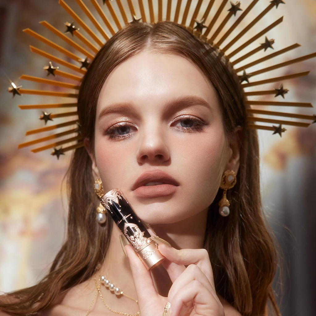 Flower Knows Little Angel Matte Lipstick,Super Soft & Ultra Silky Lip Mud Stick,Long Lasting & Moisturizing Vegan Lip Makeup for Girls&Women,Velvety Brown Finish(C09 Dark Angel)