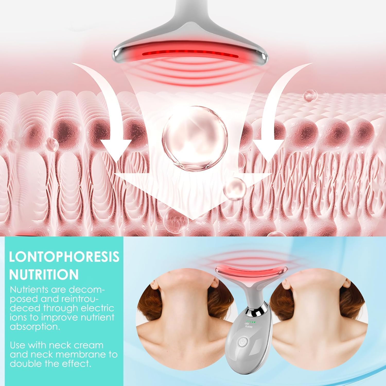 Facial Massager Face and Neck, Face 𝖲 culpting Wand Tool with 7 Color - Birthday, Christmas, Mothers Day, Valentines Day Gifts for Her Women Mom Best Friend Wife Teacher (White)