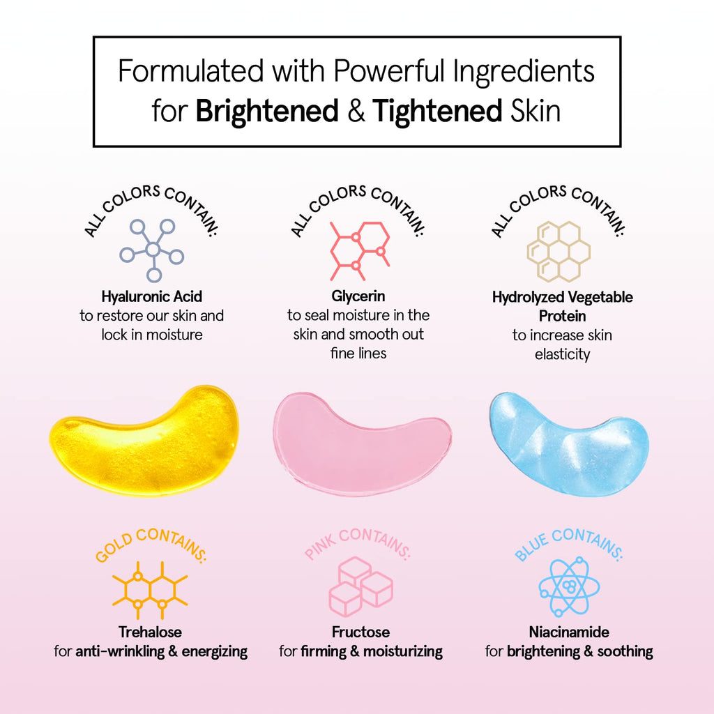 grace & stella Award Winning Under Eye Mask Reduce Dark Circles, Puffy Eyes, Undereye Bags, Wrinkles, Gel Under Eye Patches, Birthday Gifts for Women - Vegan - Thanksgiving Gifts (24 Pairs, Blue)