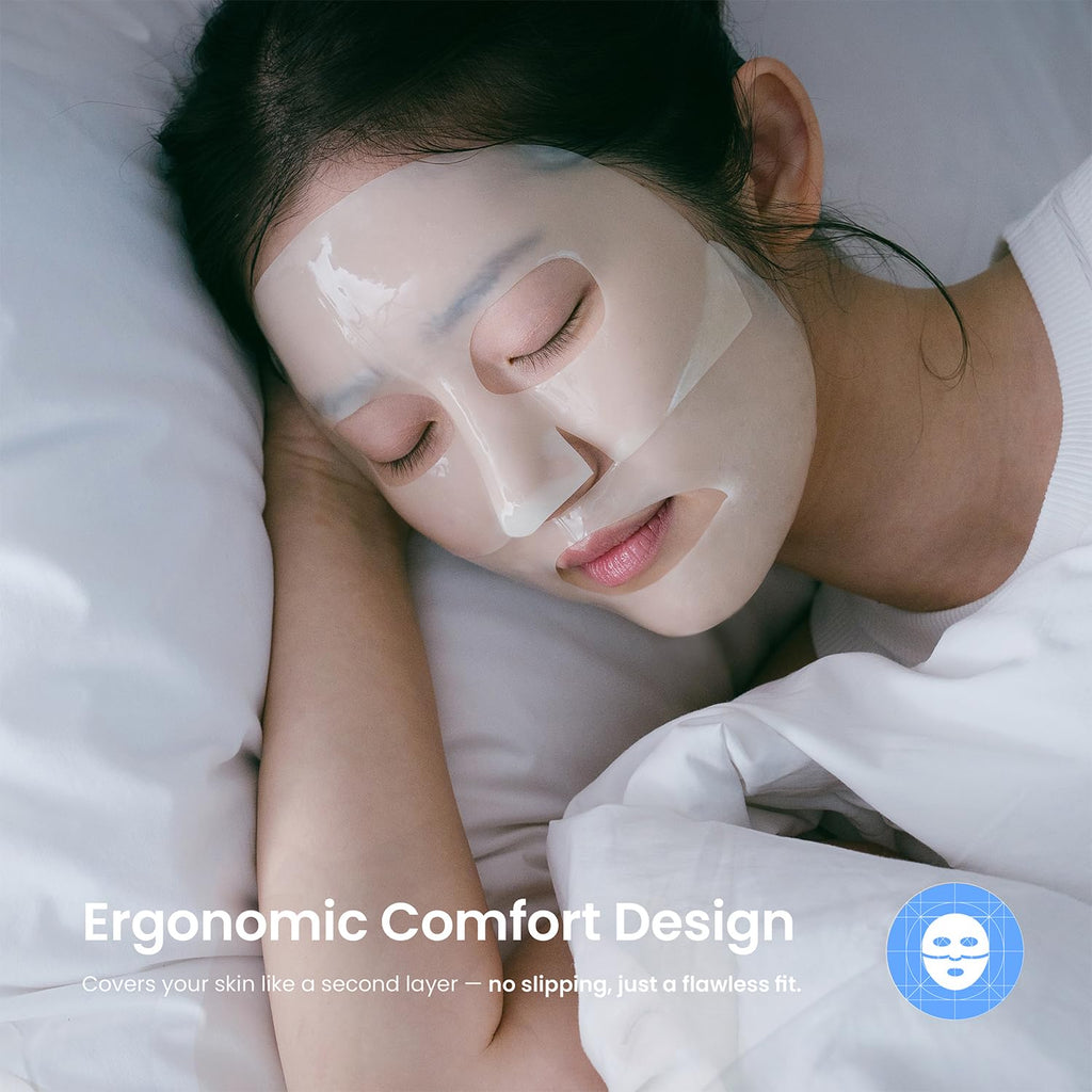 caraseoul Glowganic Pro Collagen Face Mask, Hydrogel Korean Face Mask with Niacinamide & Adenosin, Radiance Boost, Hydrating Overnight Sleep Mask, Vegan, Korean Skin Care [1.19oz (34g) x 4ea]