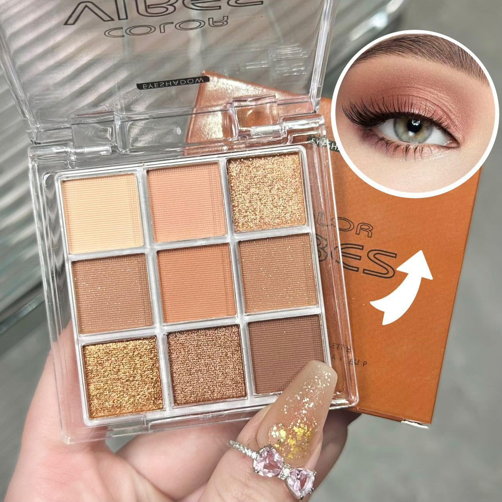 9 Color Brown Eyeshadow Palette - Rose Gold Dark Brown Bronze Naked Matte & Glitter Shades, Long-Lasting, Waterproof & Blendable, Natural Nude Eye Shadow Set sombras para ojos (Chocolate)