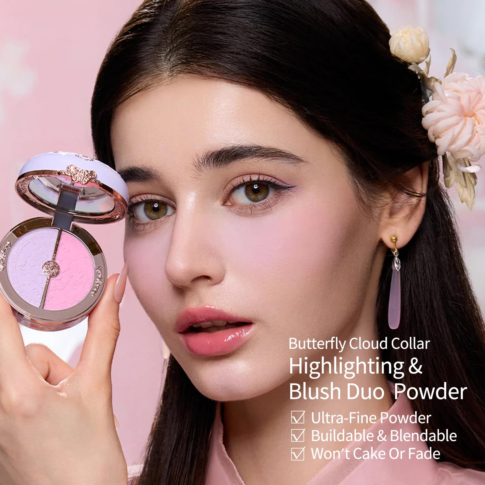 Flower Knows Butterfly Cloud Collar Rouge Box Highlighting & Blush Duo Powder