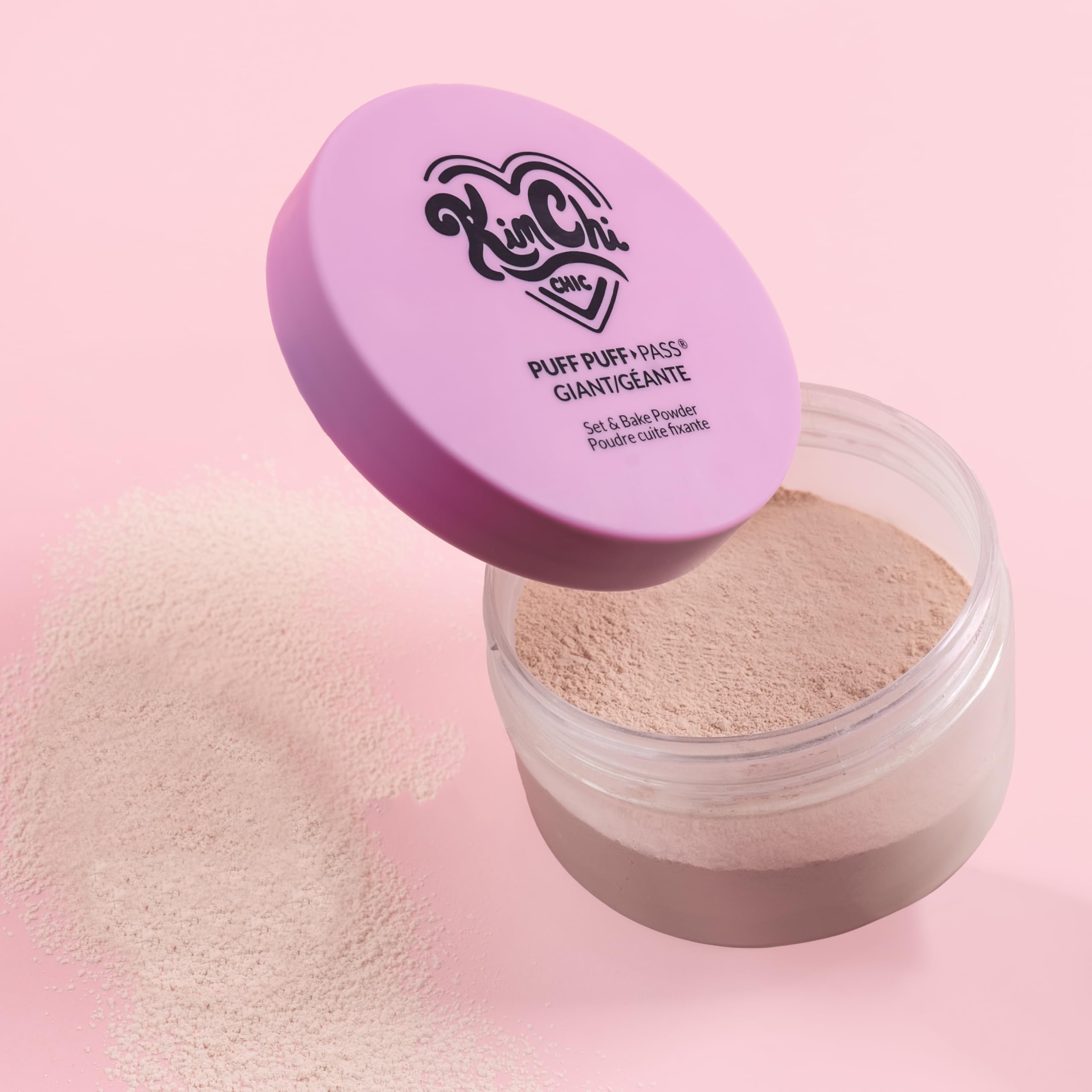 Kimchi Chic Beauty Puff Puff Pass Set and Bake Setting Powder for Makeup, Extra Fluffy Loose Face Powder Poof, Soft Natural Face Makeup for Uneven Skin Tone, 03 Translucent