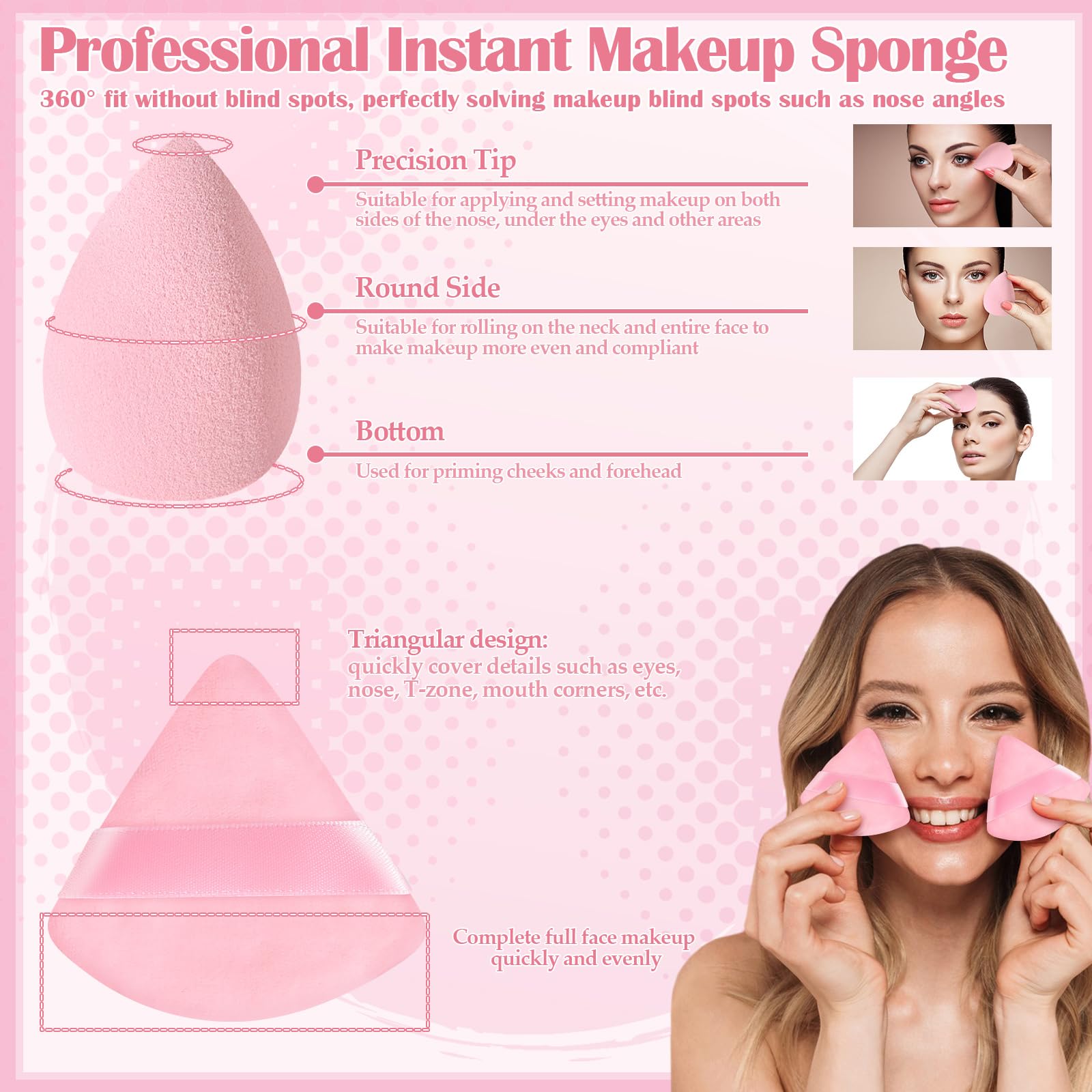 6Pcs Foundation Brush for Liquid Makeup,Liquid Foundation Brush with Makeup Sponge and Powder Puff for Foundation, Powder, Blush, and Concealer(Black)