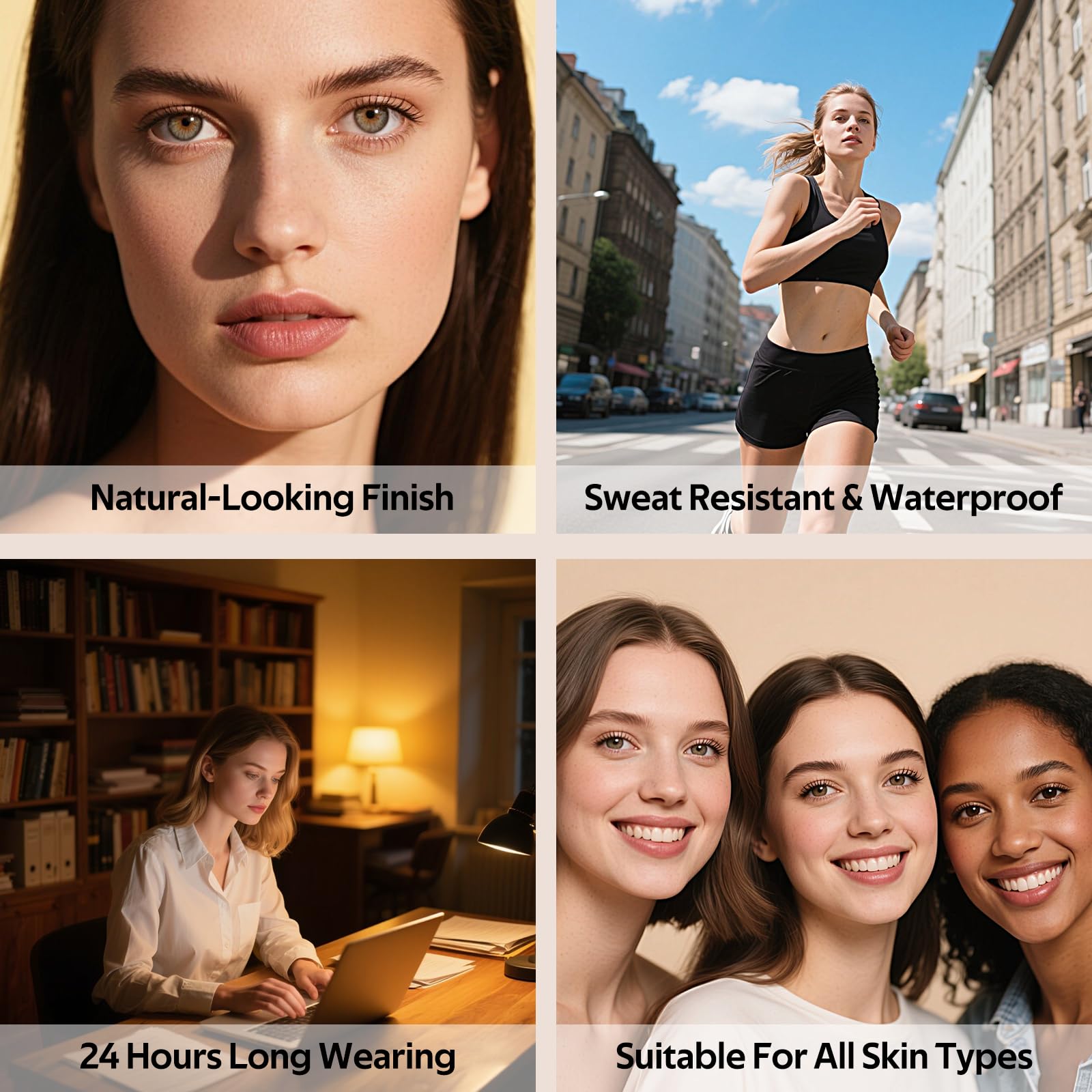 KIMUSE Color Changing Foundation, 4 In 1 Smart Shade Skin Tone Foundation Makeup, Waterproof, Long Wear Buildable Natural Finish Tinted Moisturizer Face Makeup For All Skin Tones, Vegan & Cruelty-Free